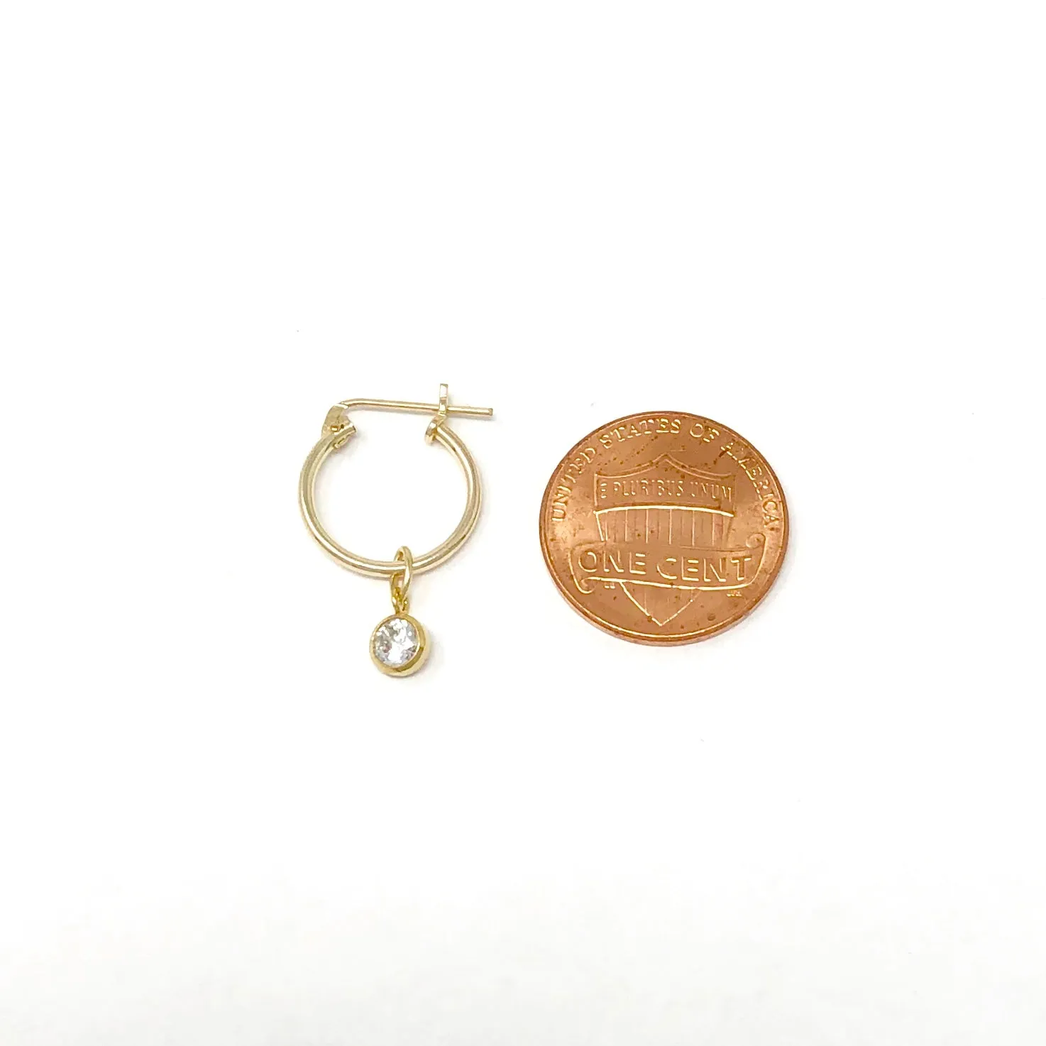 Dangling Swarovski Crystal Gold Fill Huggie Earrings