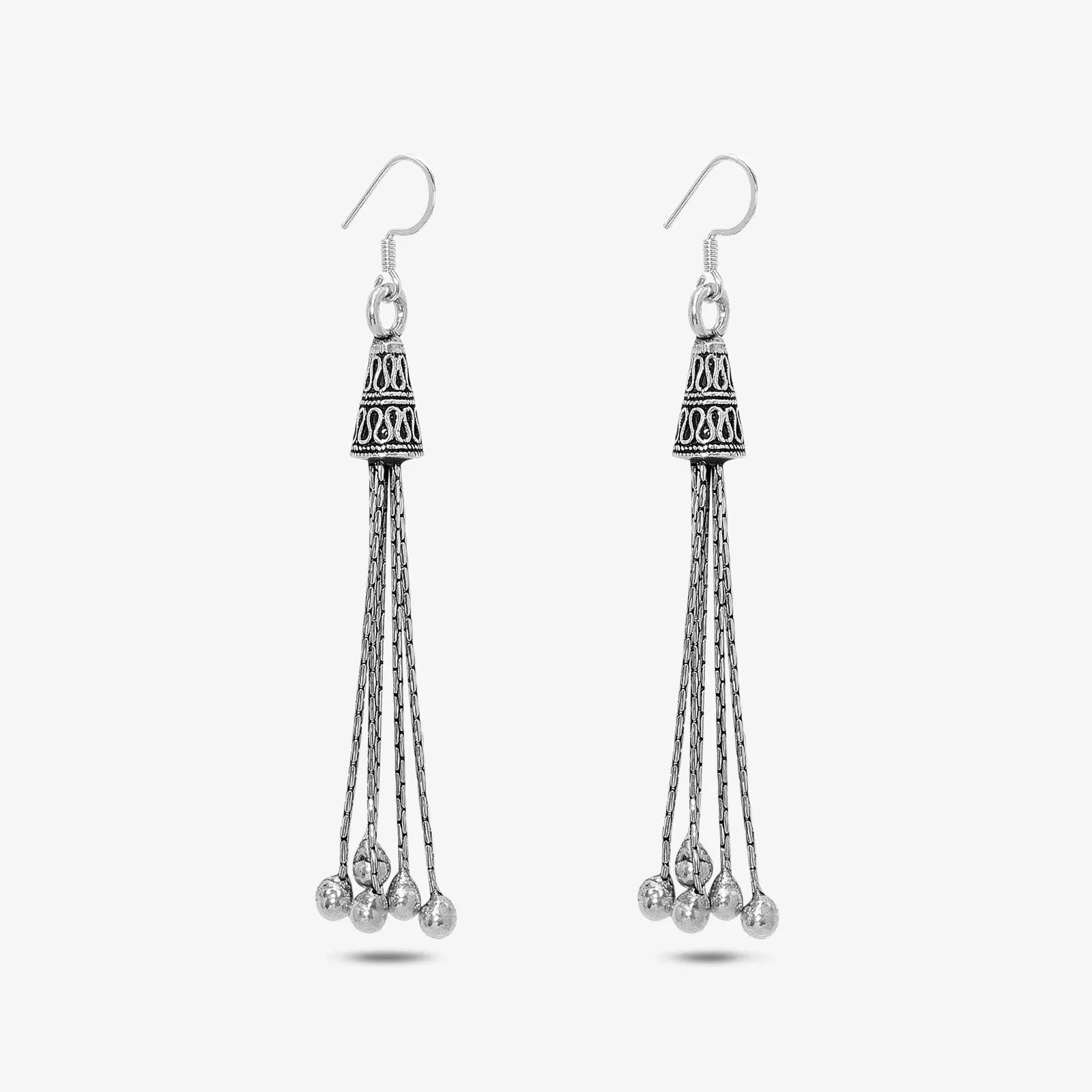 Dangling Tassel Earrings for Women – 925 Sterling Silver Oxidised