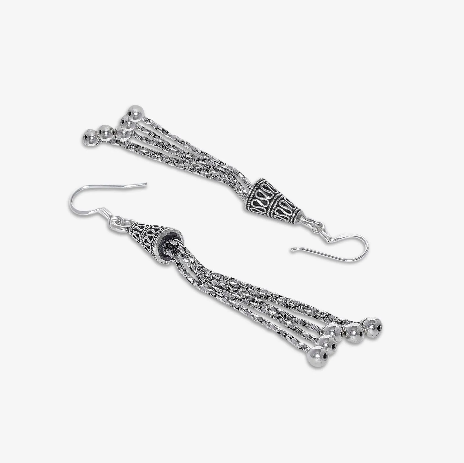 Dangling Tassel Earrings for Women – 925 Sterling Silver Oxidised
