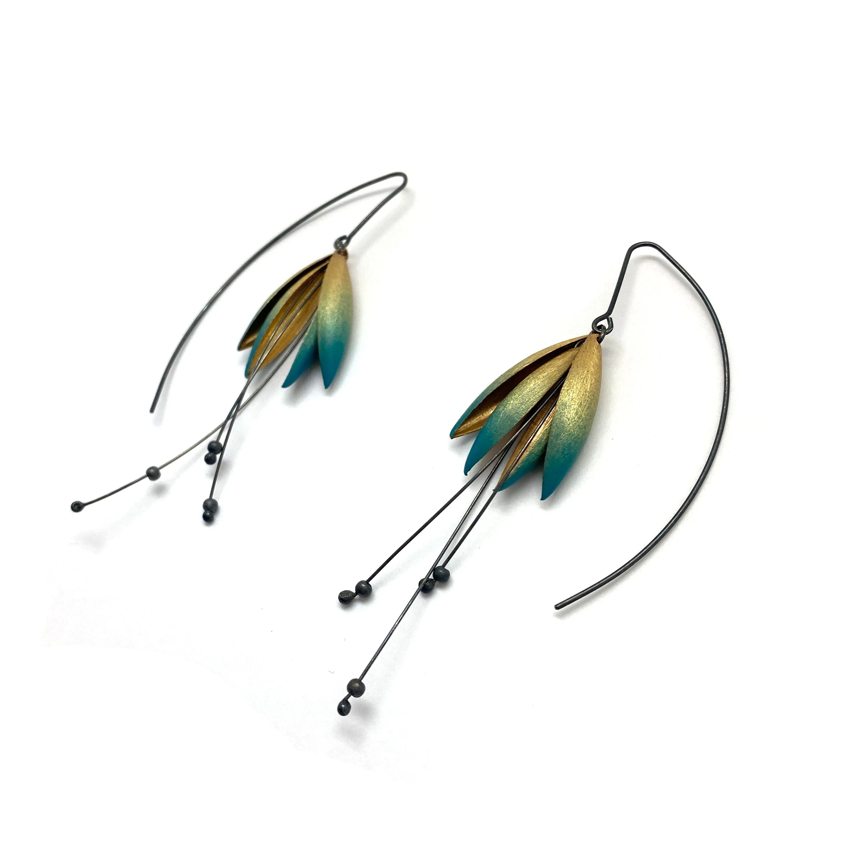 Dark Ombré Leaf Earrings