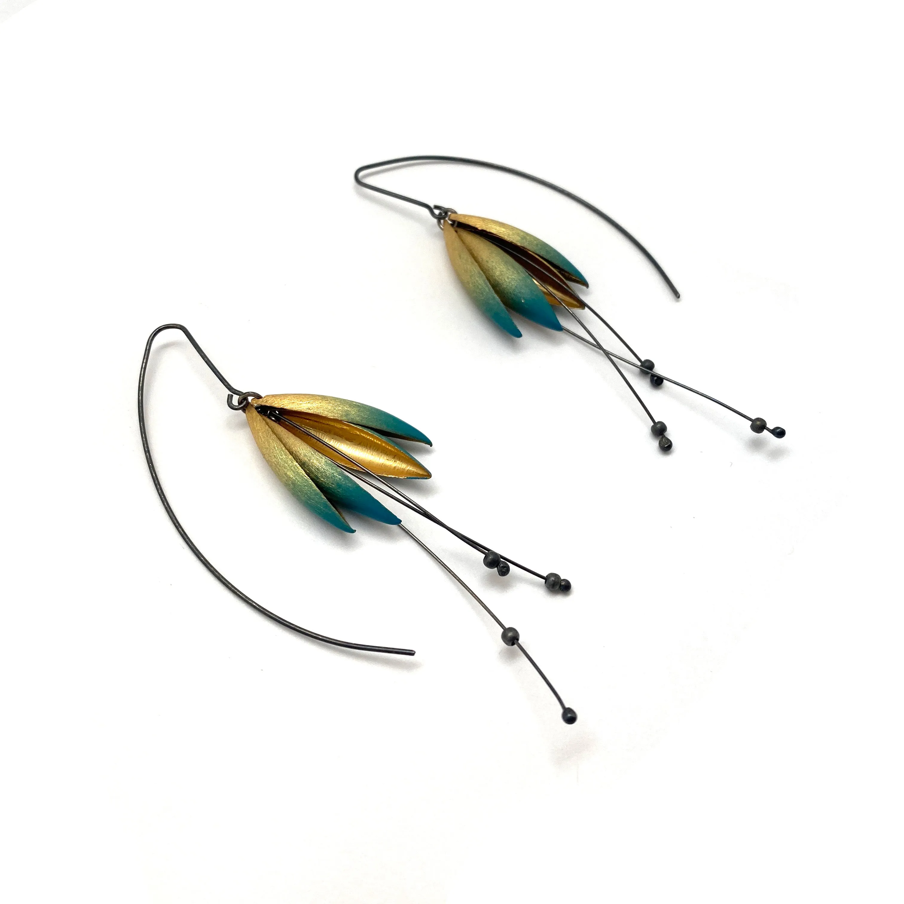 Dark Ombré Leaf Earrings