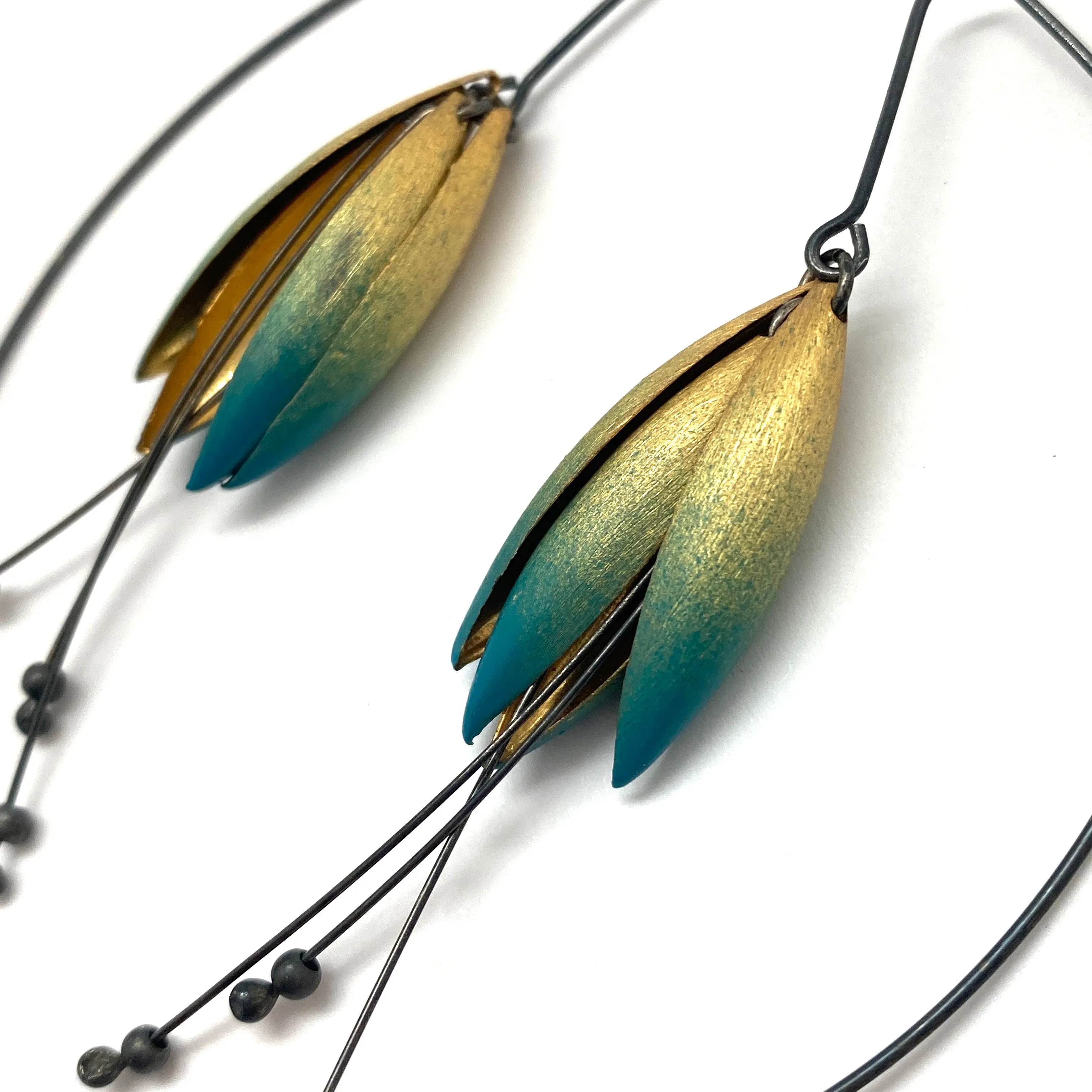 Dark Ombré Leaf Earrings