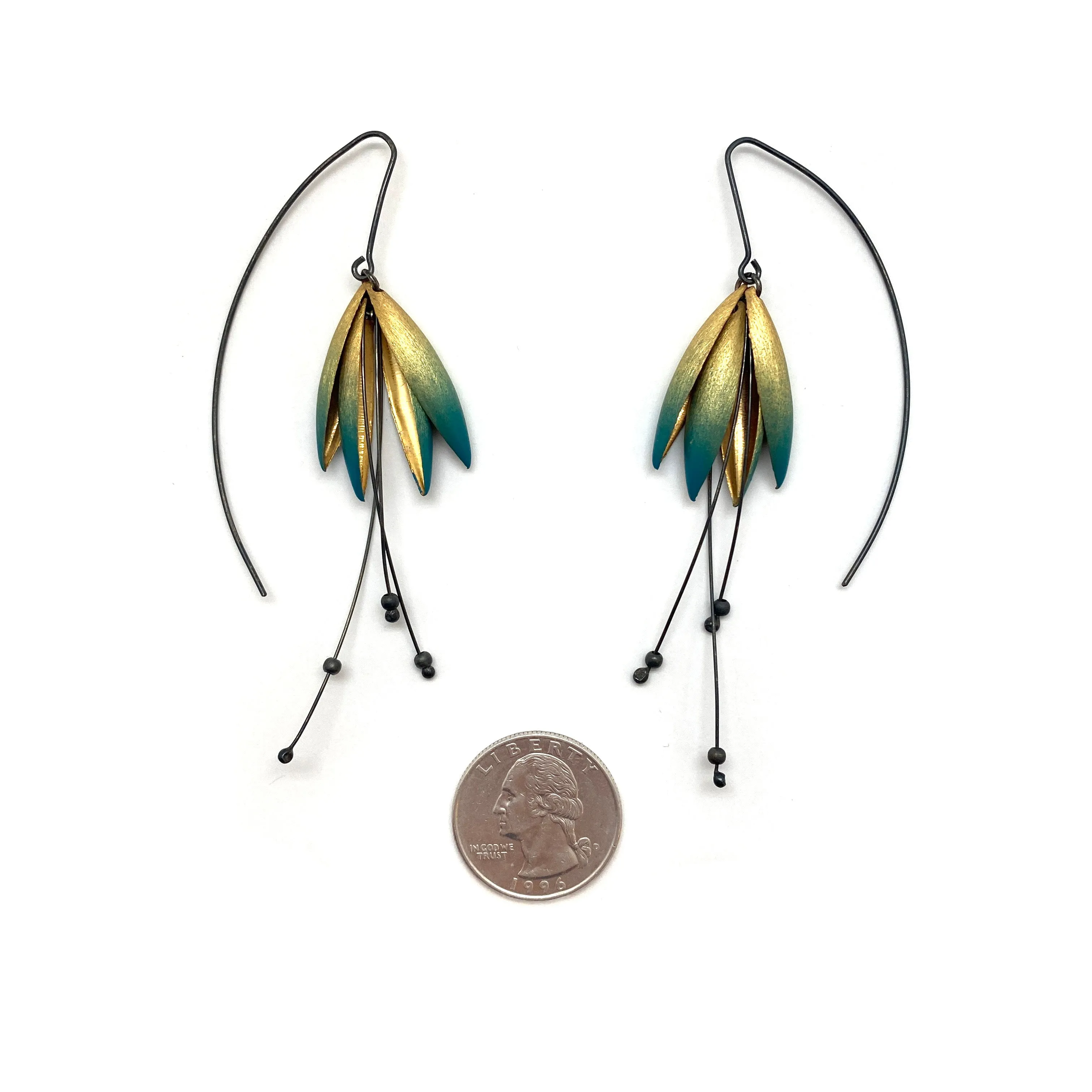 Dark Ombré Leaf Earrings