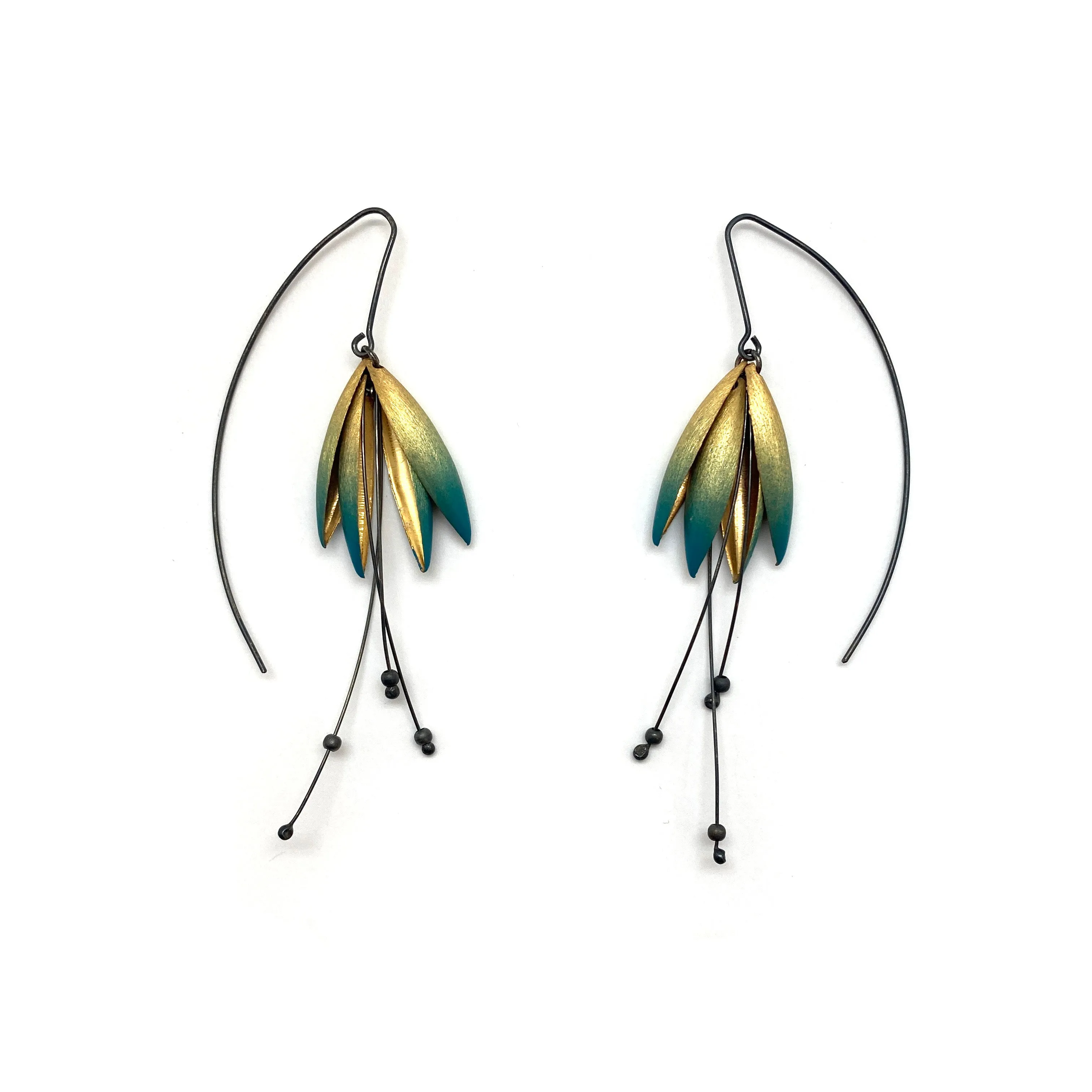 Dark Ombré Leaf Earrings