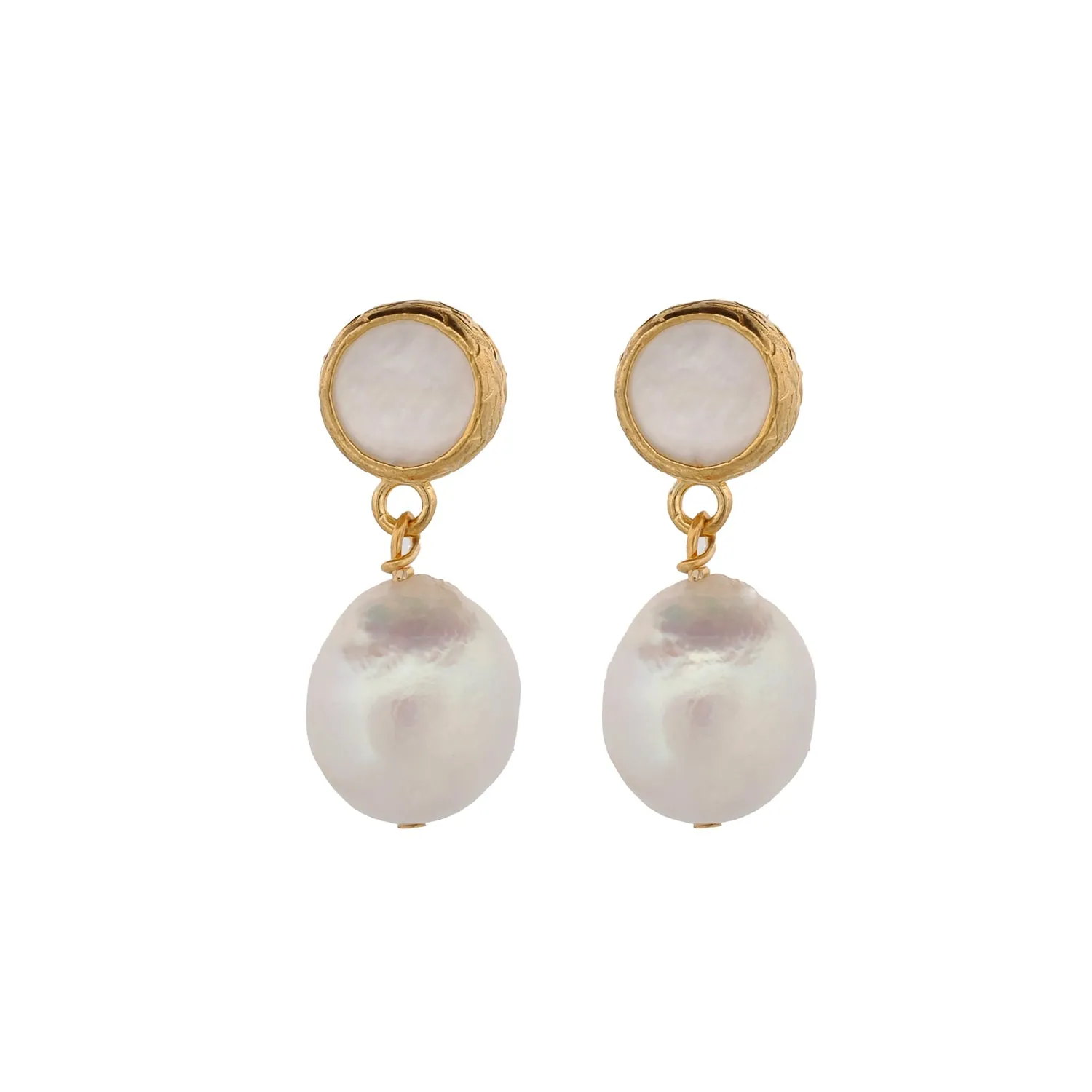 Delicate Pearl & Gold Earrings
