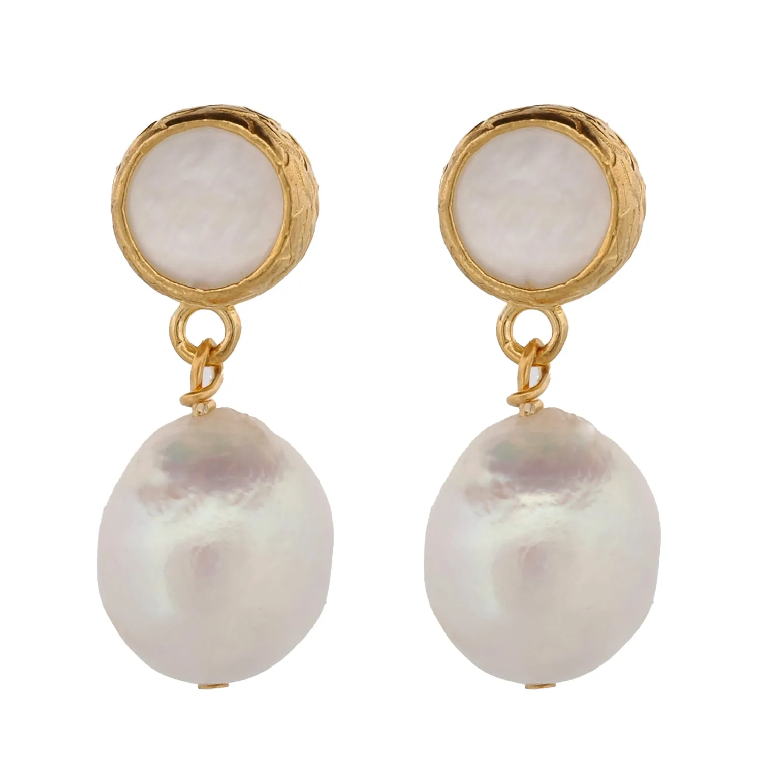 Delicate Pearl & Gold Earrings
