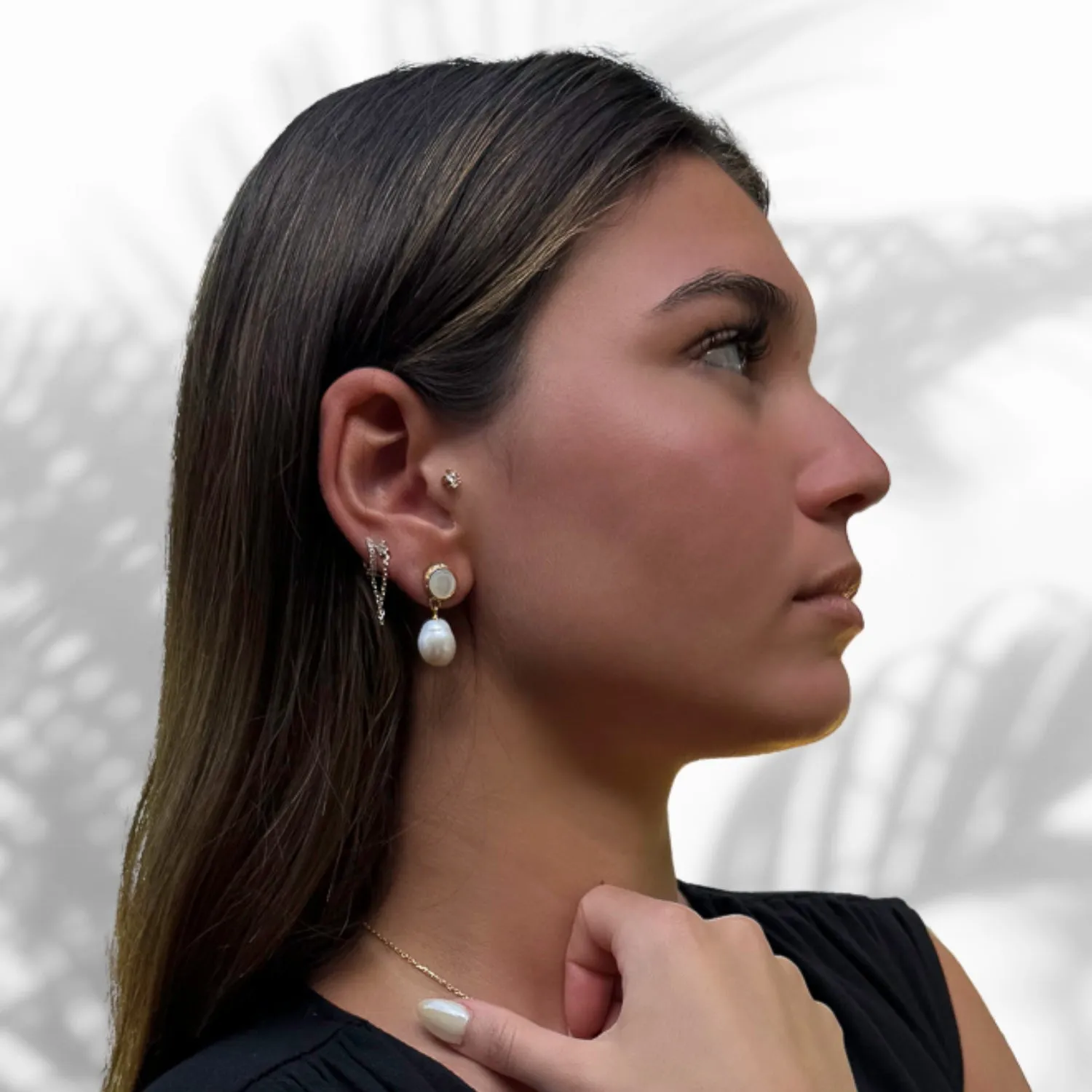 Delicate Pearl & Gold Earrings