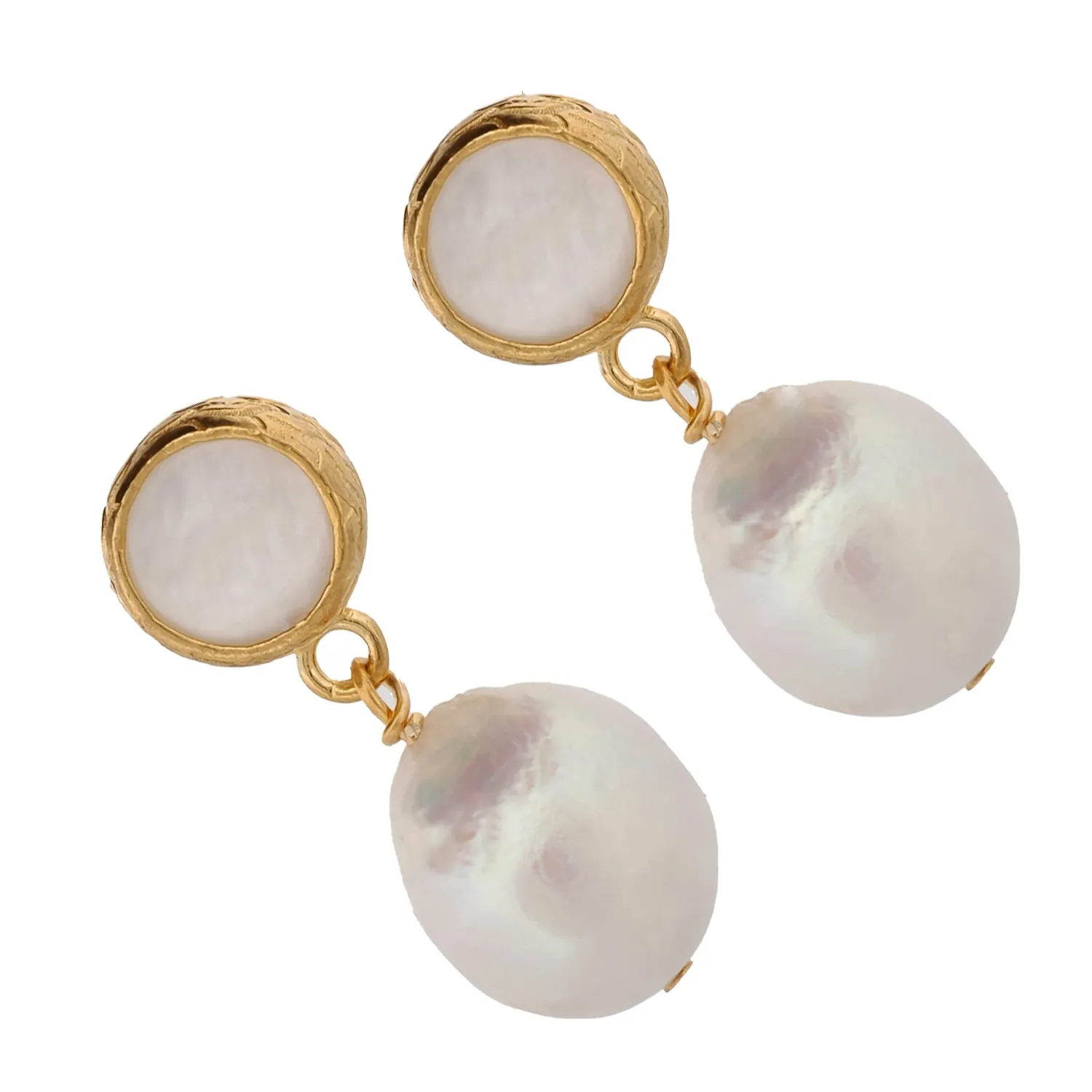 Delicate Pearl & Gold Earrings