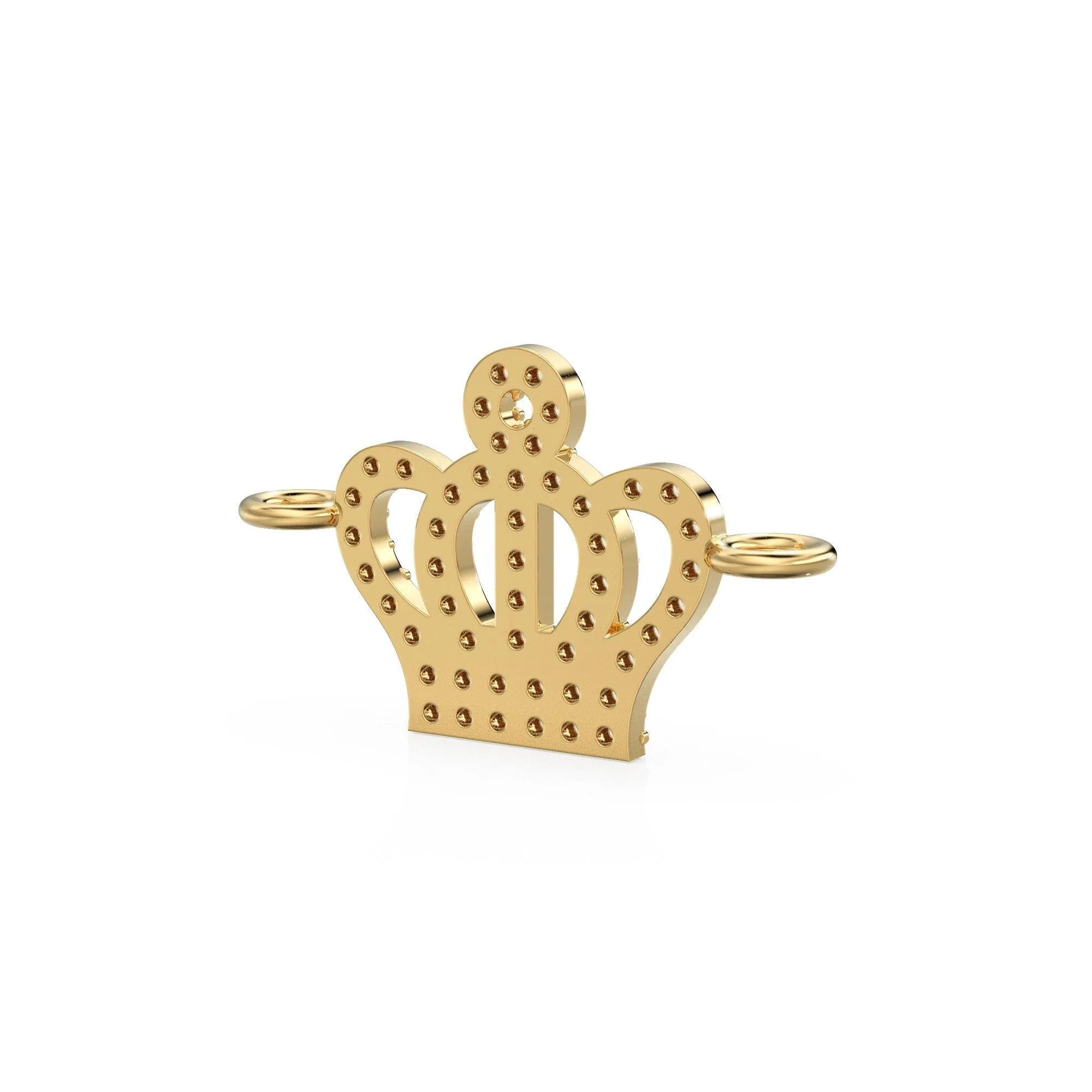 Diamond Crown Connector / Gold Diamond Crown / King Pave Charms / 14k Gold Christmas Charms / 18k Gold Crown pendant / Earrings Bracelet