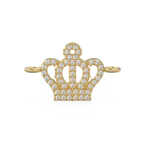Diamond Crown Connector / Gold Diamond Crown / King Pave Charms / 14k Gold Christmas Charms / 18k Gold Crown pendant / Earrings Bracelet