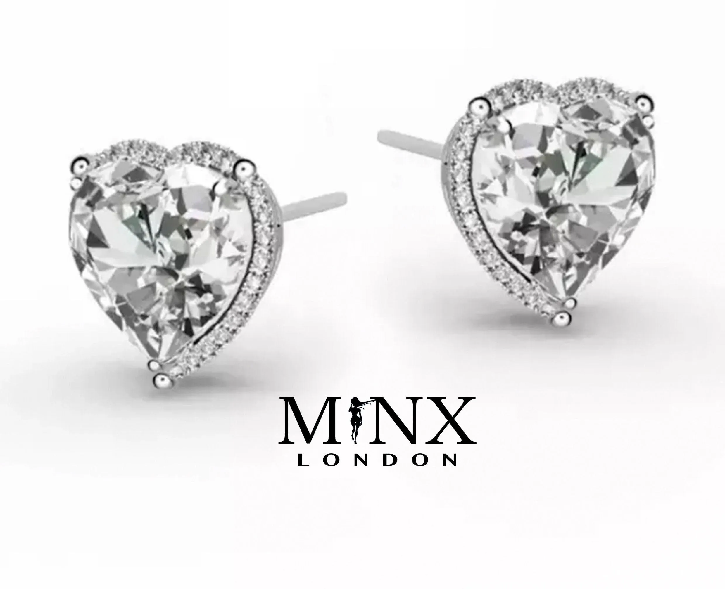 Diamond Earrings | Heart Earrings | Womens Earrings | Heart earrings with Diamonds | Heart Ear Studs | Womens Diamond Ear Studs | Ear Studs
