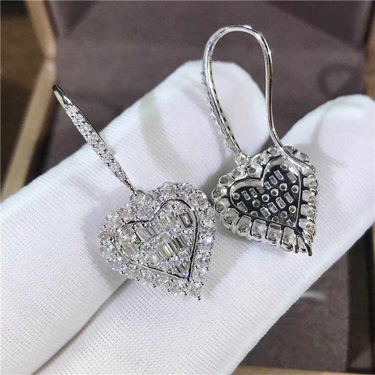 Diamond Earrings | Heart Earrings | Womens Earrings | Heart earrings with Diamonds | Iced Out Earrings | Womens Diamond Earrings | Earrings