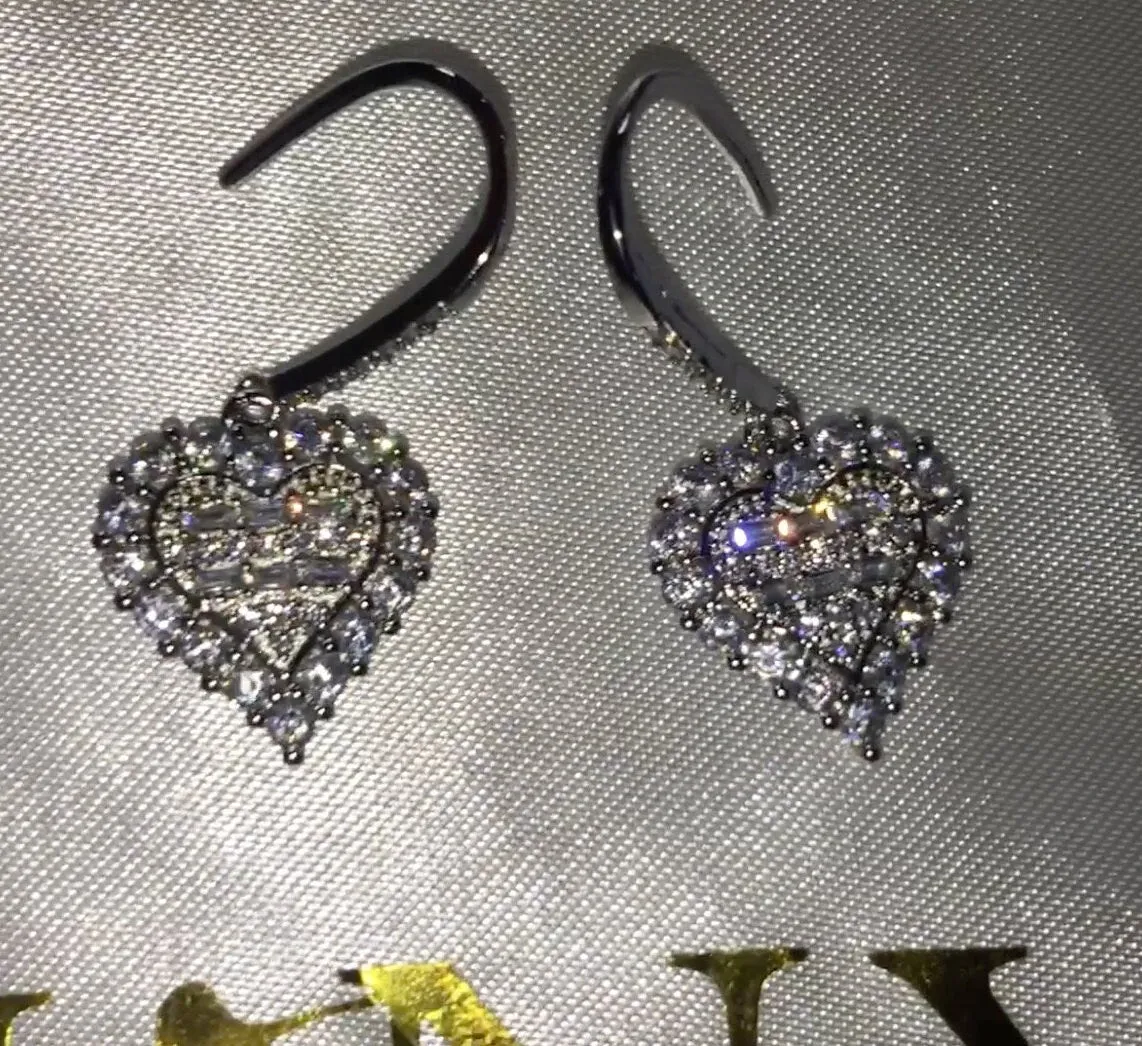 Diamond Earrings | Heart Earrings | Womens Earrings | Heart earrings with Diamonds | Iced Out Earrings | Womens Diamond Earrings | Earrings