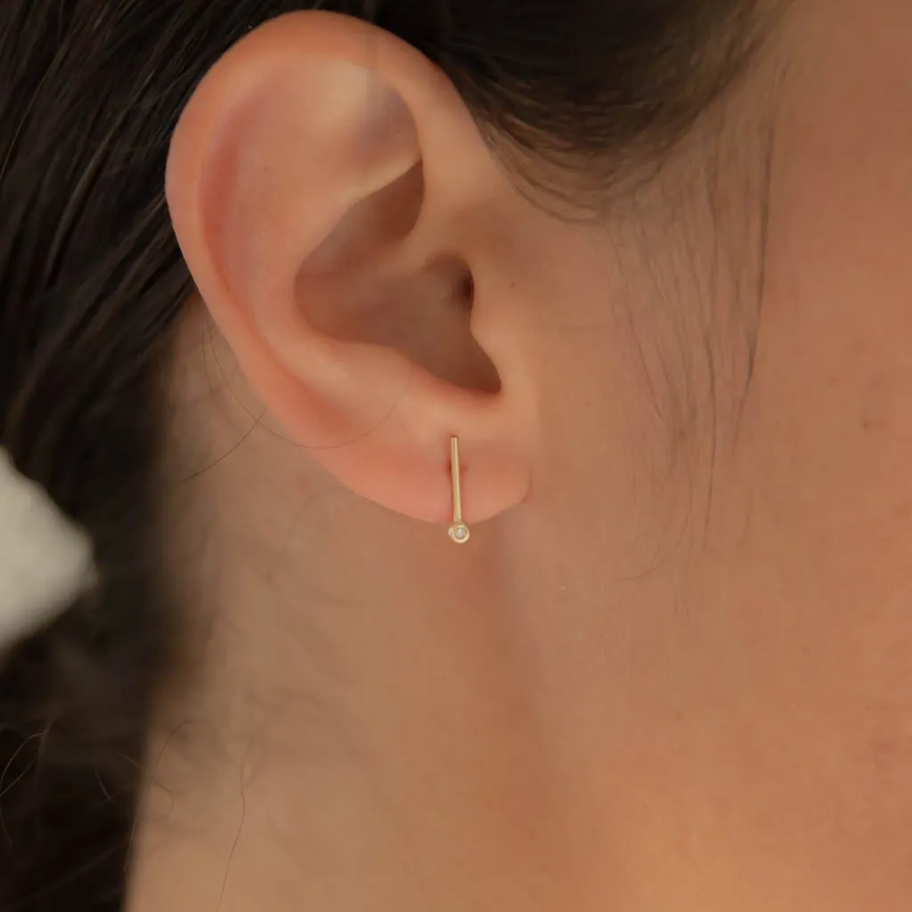 Diamond Exclamation Studs