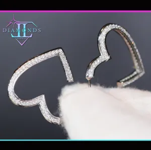 Diamond Heart Earrings | Heart Earrings | Womens Earrings | Heart earrings with Diamonds | Womens Diamond Earrings | Earrings