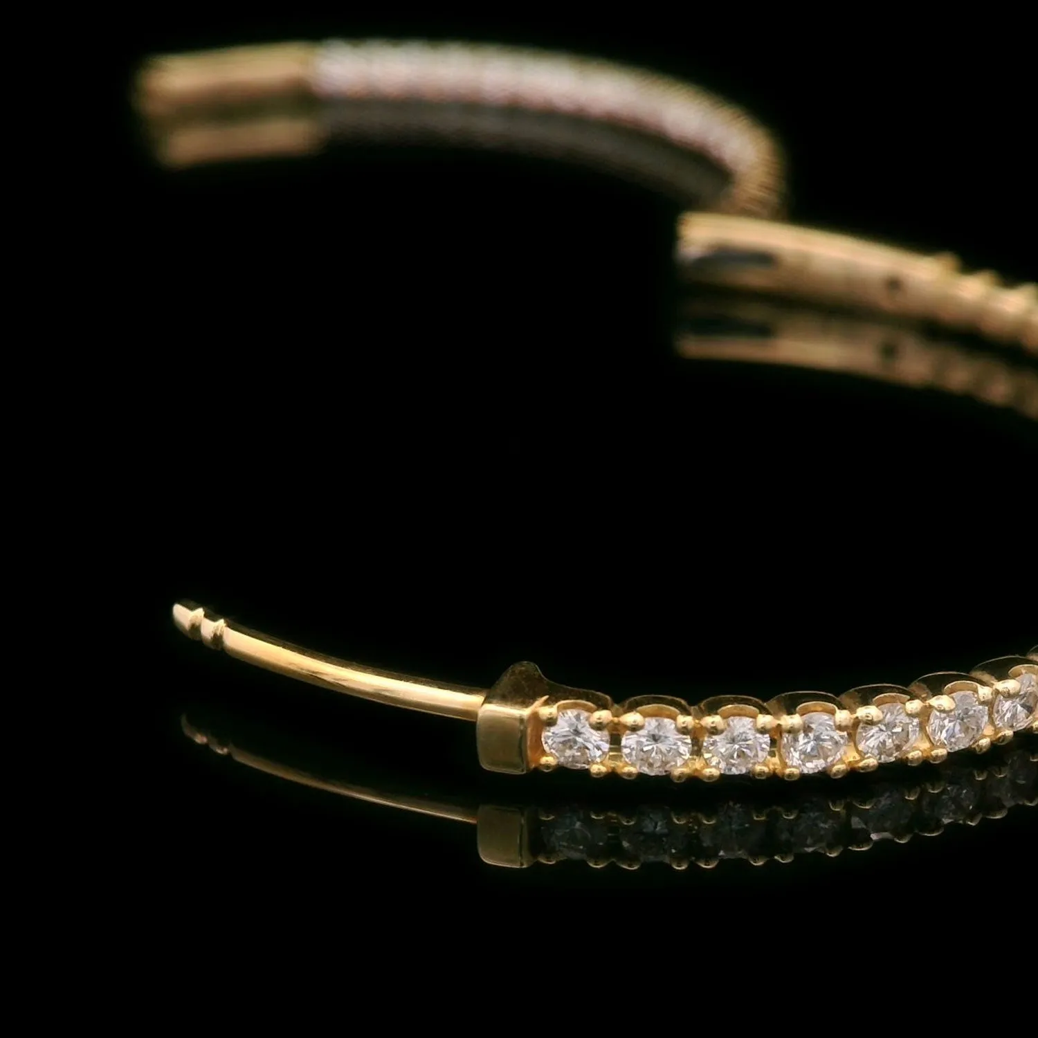 Diamond Hoop Earrings 14k Yellow Gold 2.25ctw