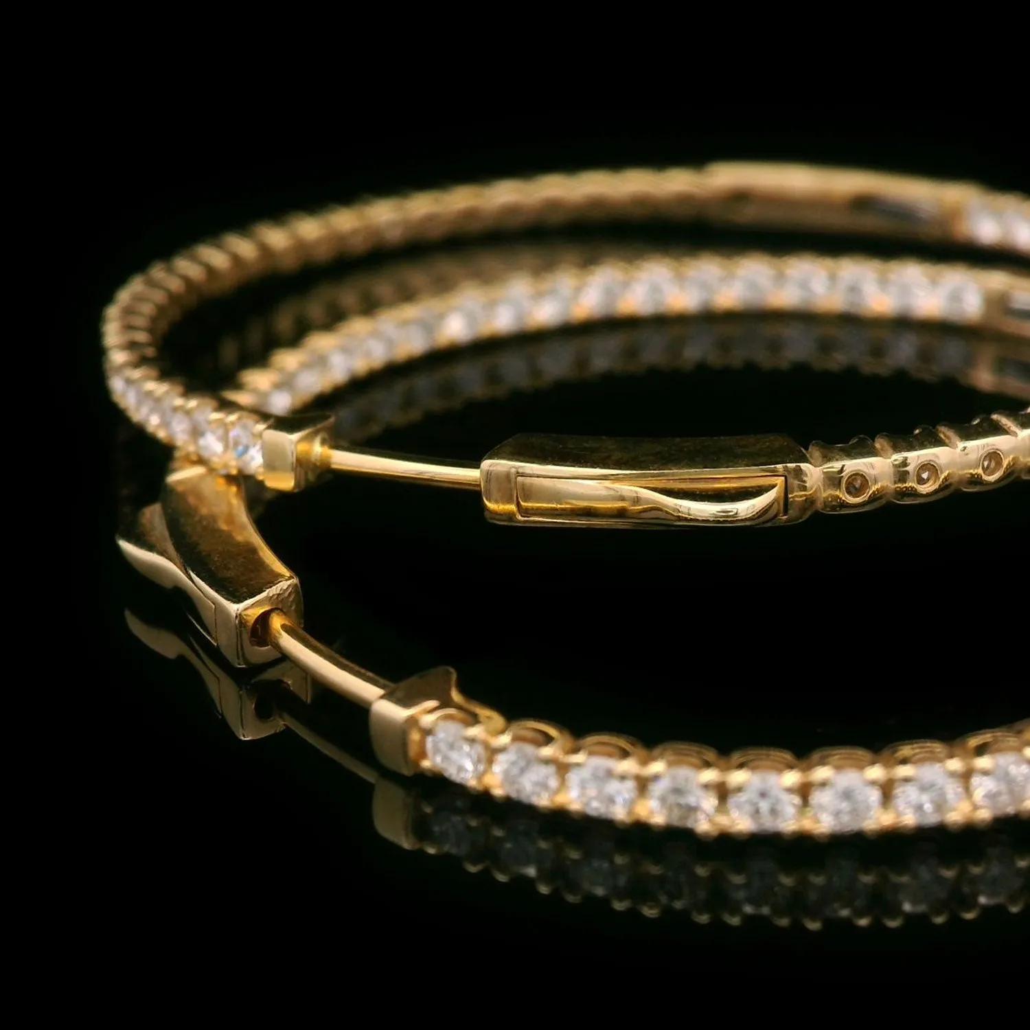 Diamond Hoop Earrings 14k Yellow Gold 2.25ctw