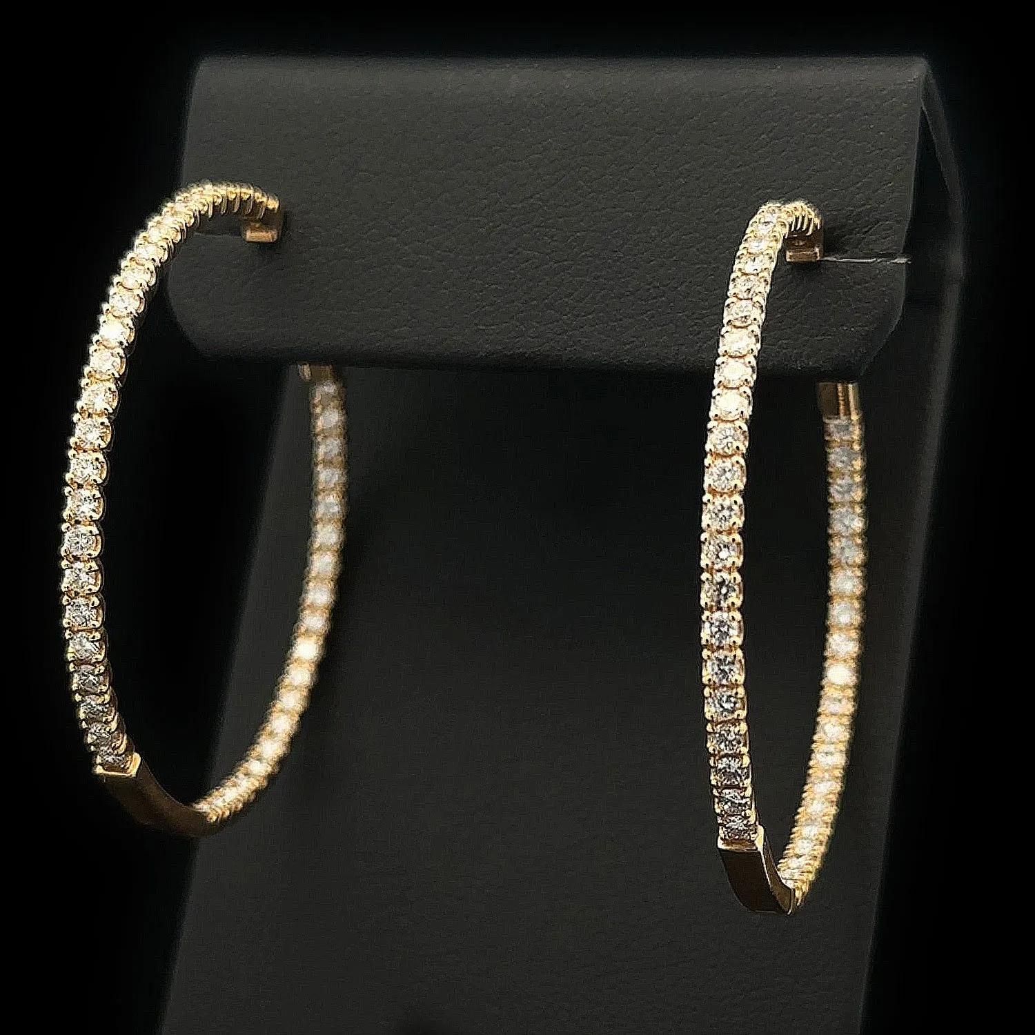 Diamond Hoop Earrings 14k Yellow Gold 2.25ctw