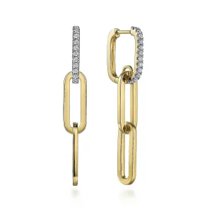 Diamond Link Hollow Chain Drop Earrings