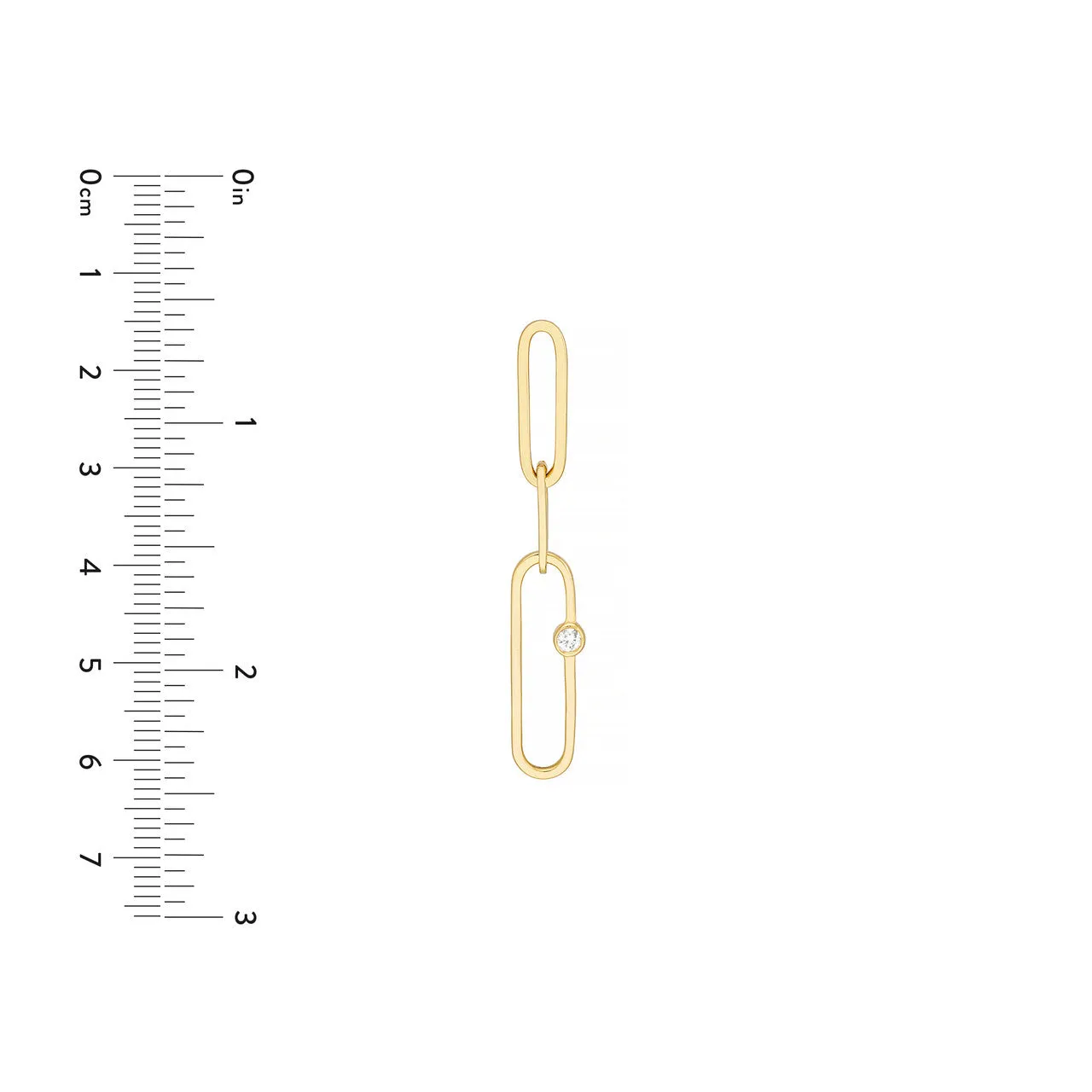 Diamond Paper Clip Dangle Earrings