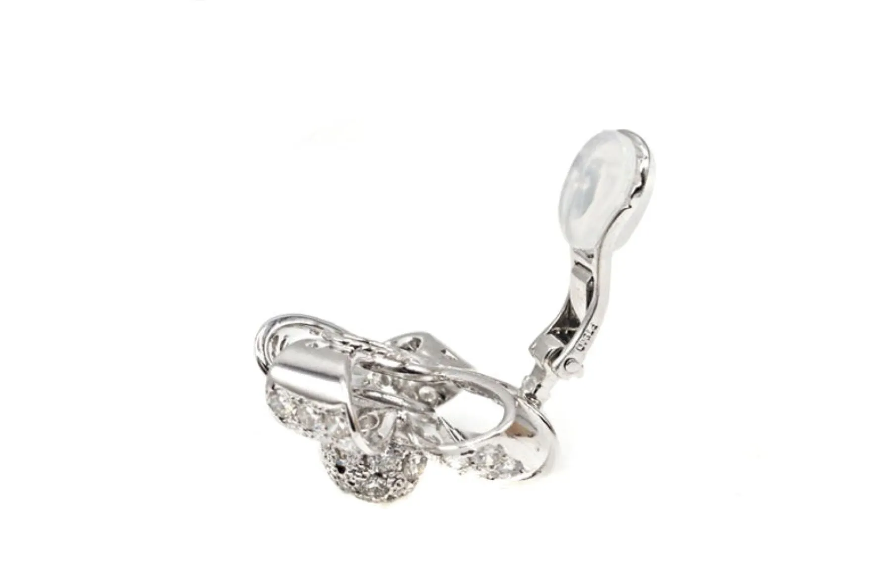 Diamond Platinum Ribbon Earclips