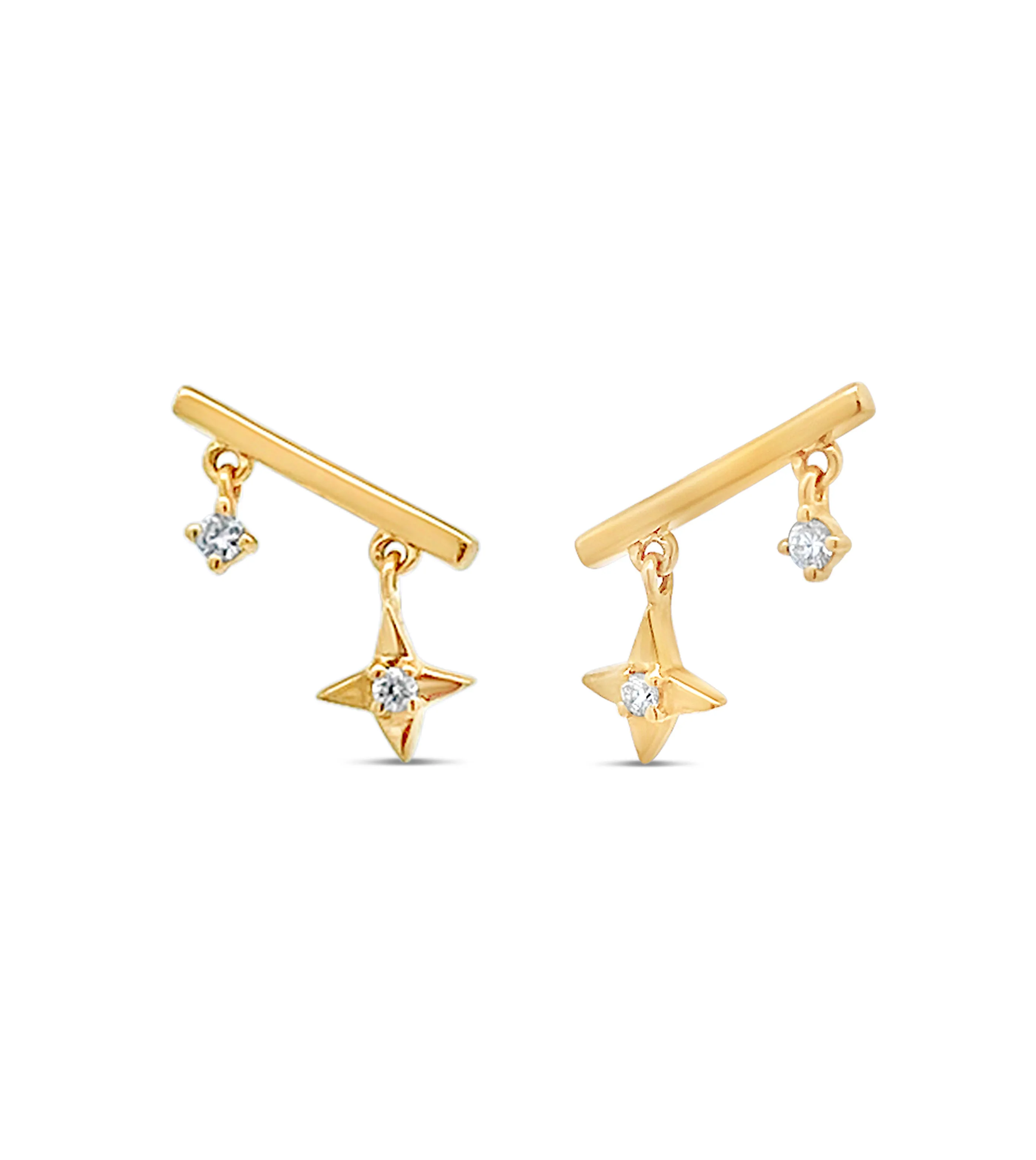 Diamond Star Bar Earrings