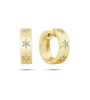 Diamond Star Set Hoop Earring