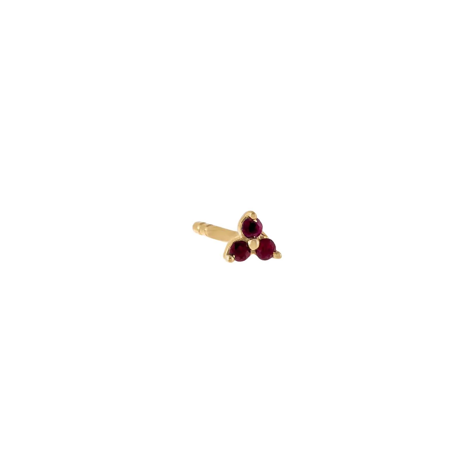 Diamond Tiny Colored Cluster Stud Earring 14K