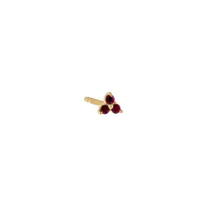 Diamond Tiny Colored Cluster Stud Earring 14K