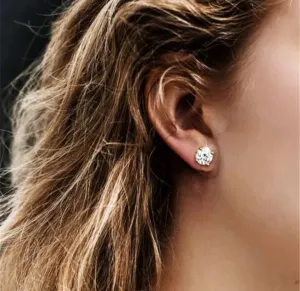 Diamond Veneer Cubic Zirconia Stud Earrings. 635E