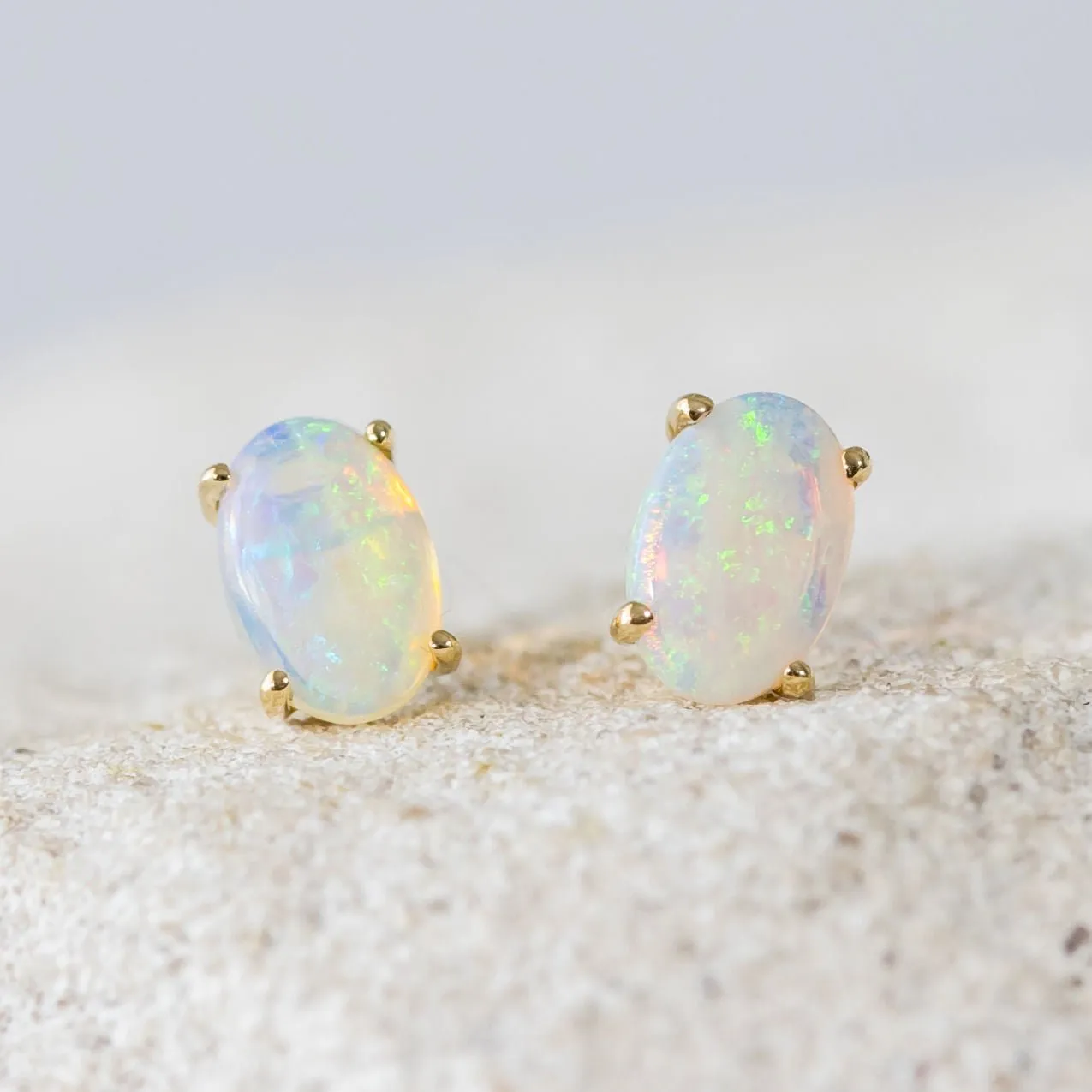 'Diana' Gold Australian Crystal Opal Earring