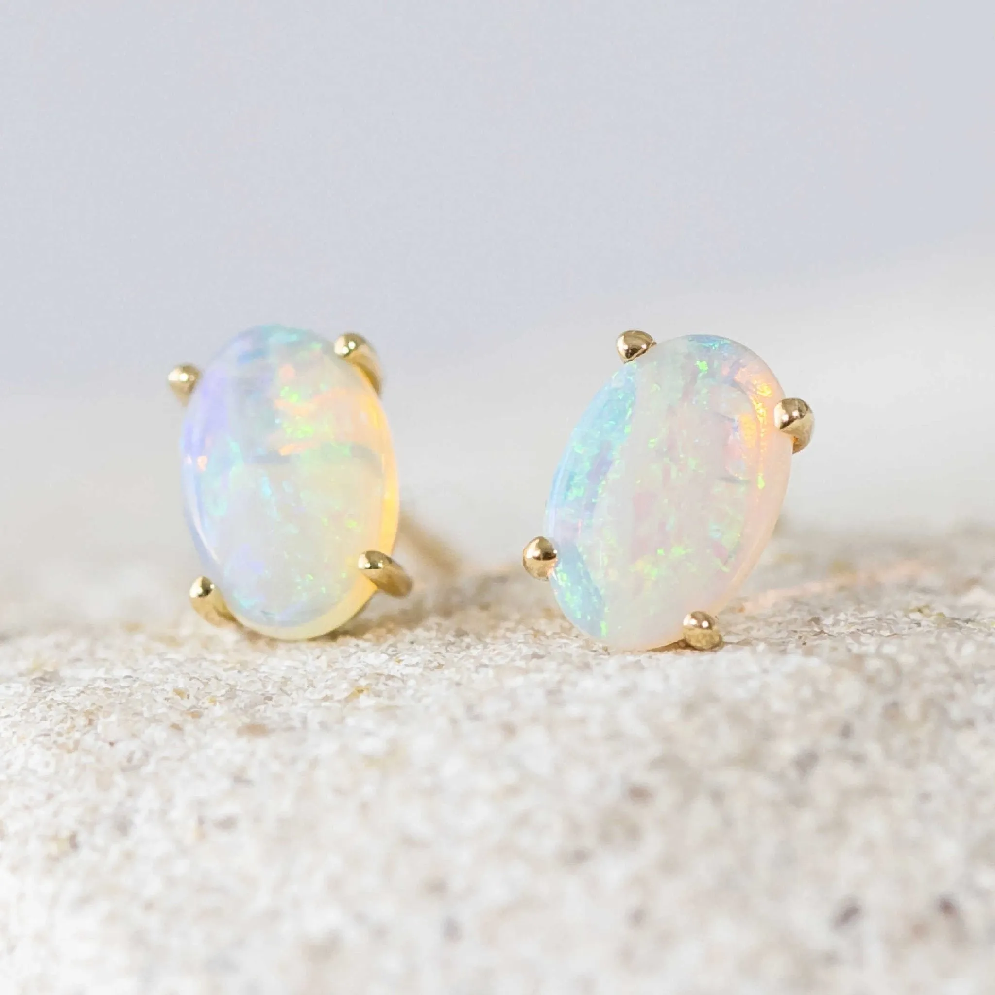 'Diana' Gold Australian Crystal Opal Earring