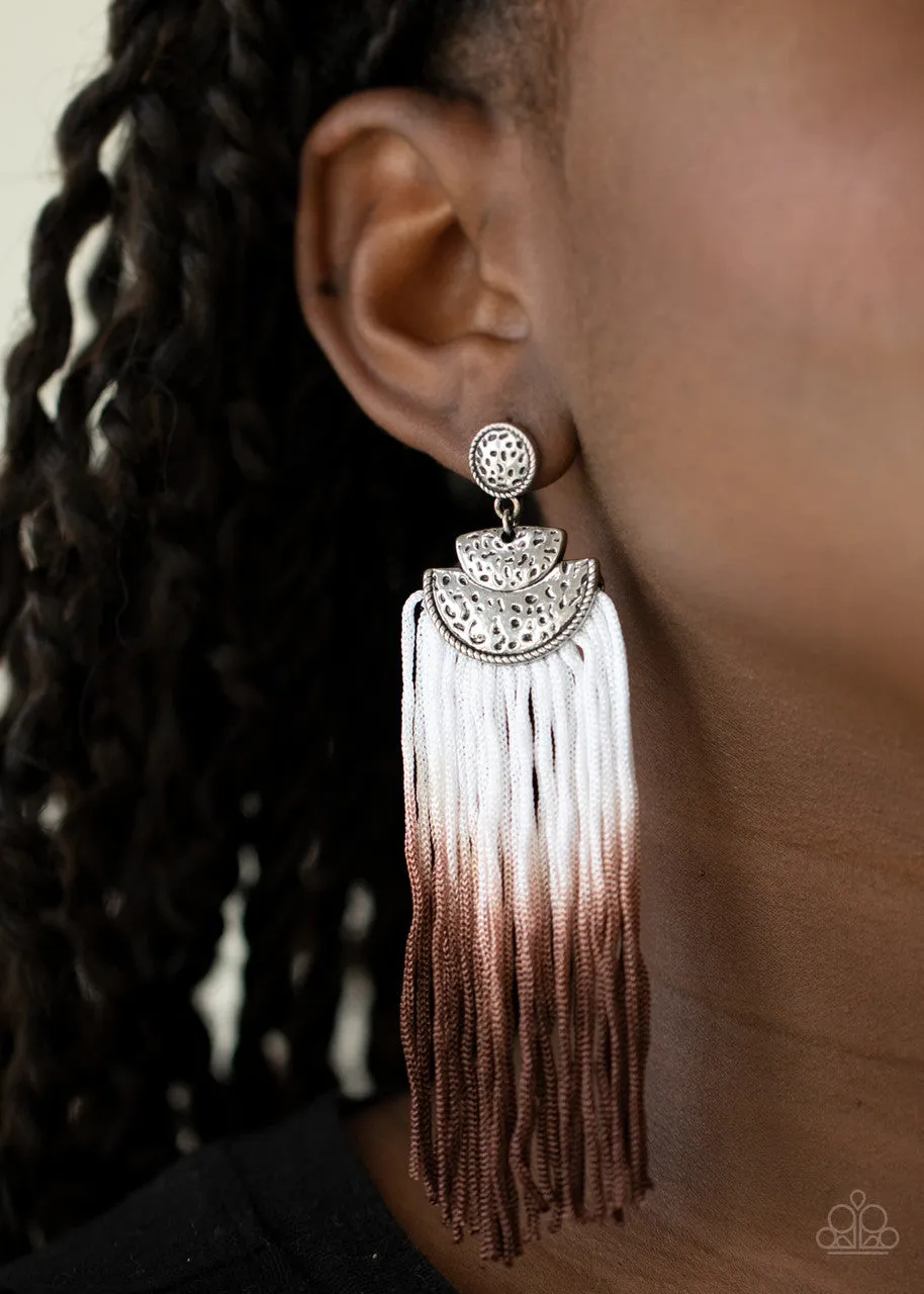 DIP It Up Brown Paparazzi Earrings