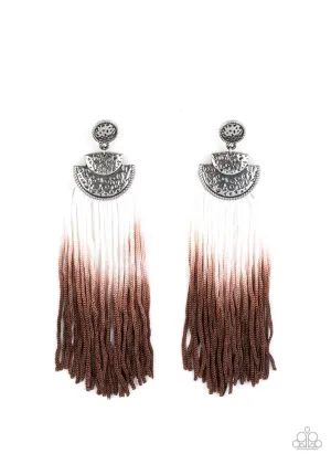 DIP It Up Brown Paparazzi Earrings