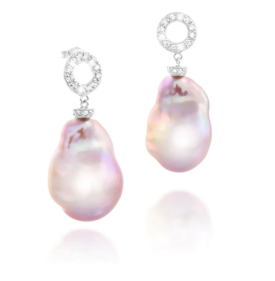 Divine Natural Pink Baroque Pearl Drop Earrings – Maestro Hennessy ®