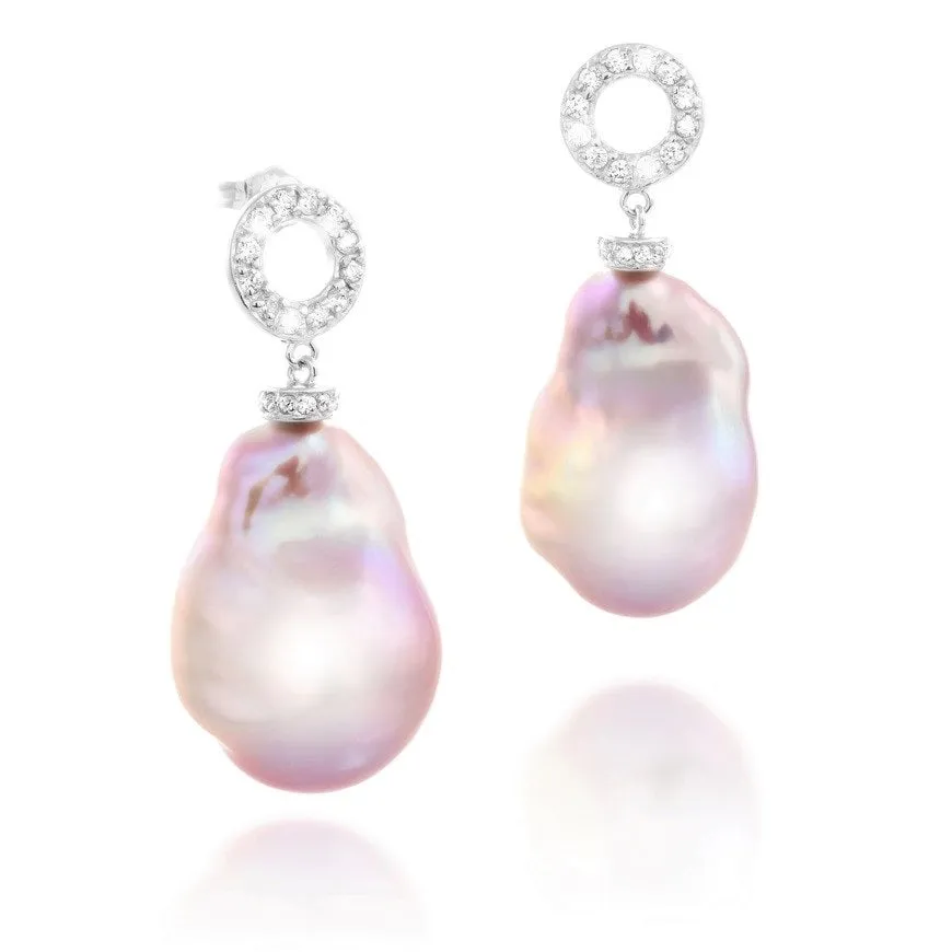 Divine Natural Pink Baroque Pearl Drop Earrings – Maestro Hennessy ®