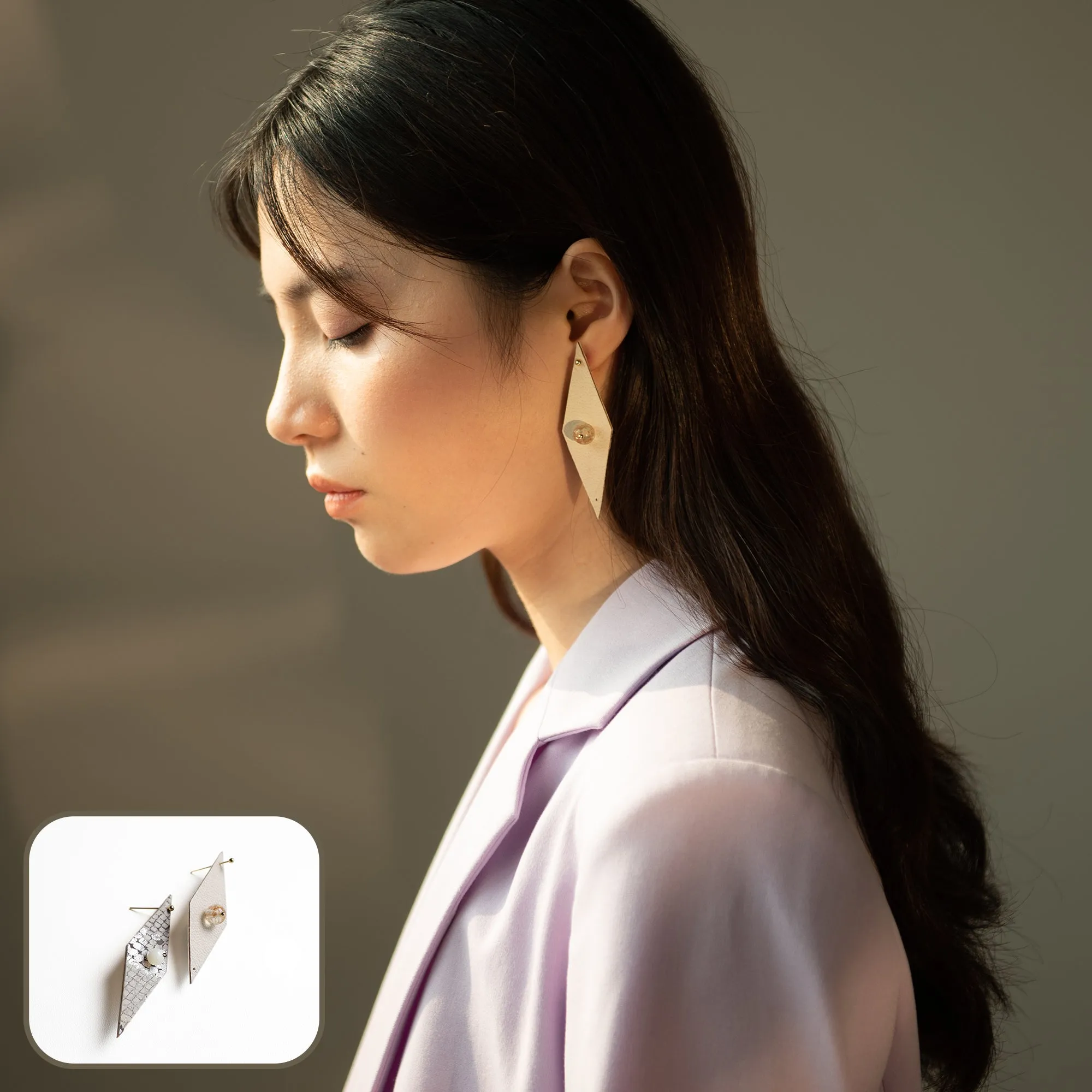 DIY Leather Kits - Geometric Rhombus Style Earring