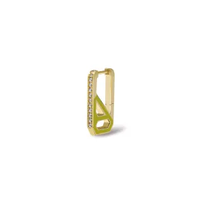 DNA Apple Green Enamel Rectangle Single Earring