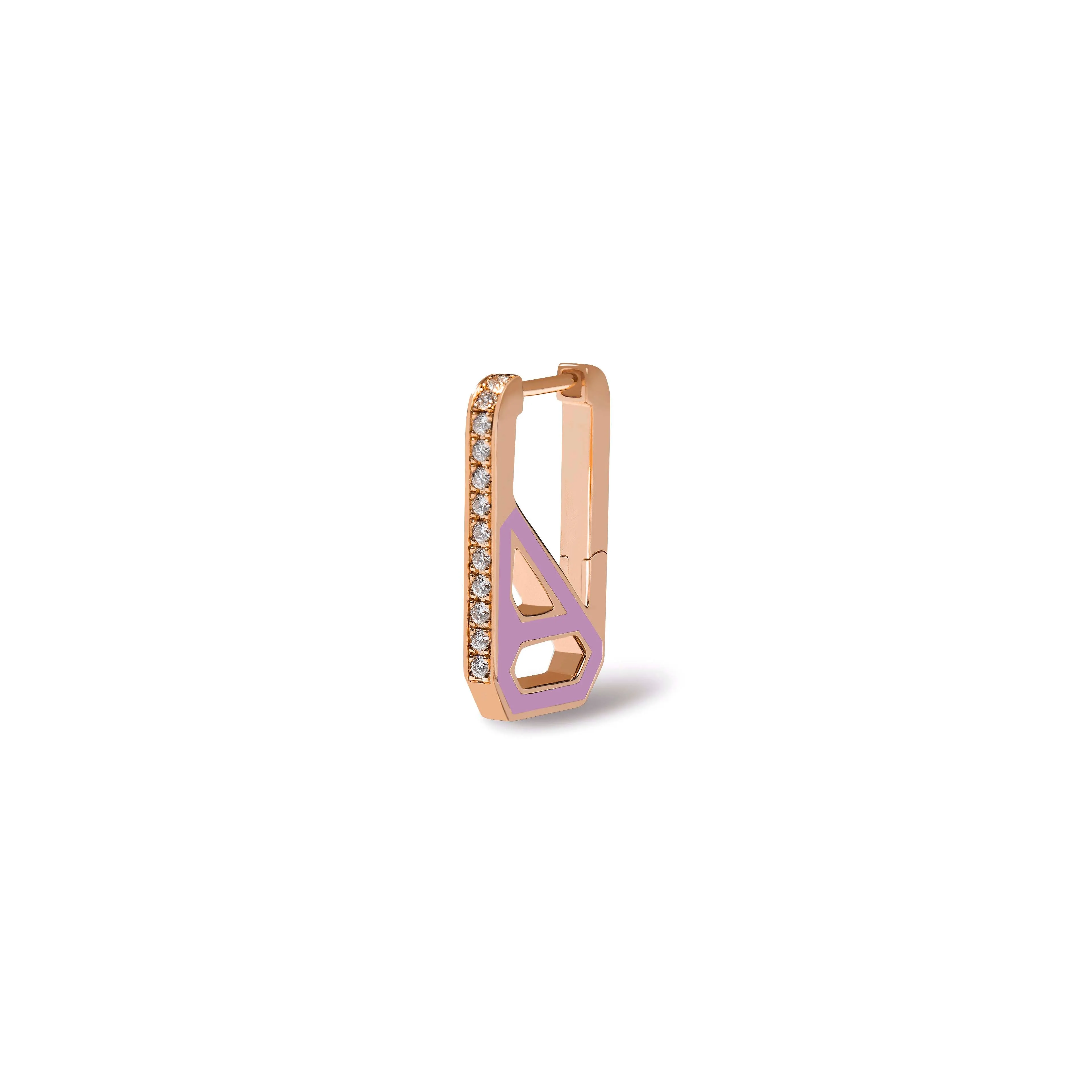 DNA Fair Orchid Enamel Rectangle Single Earring