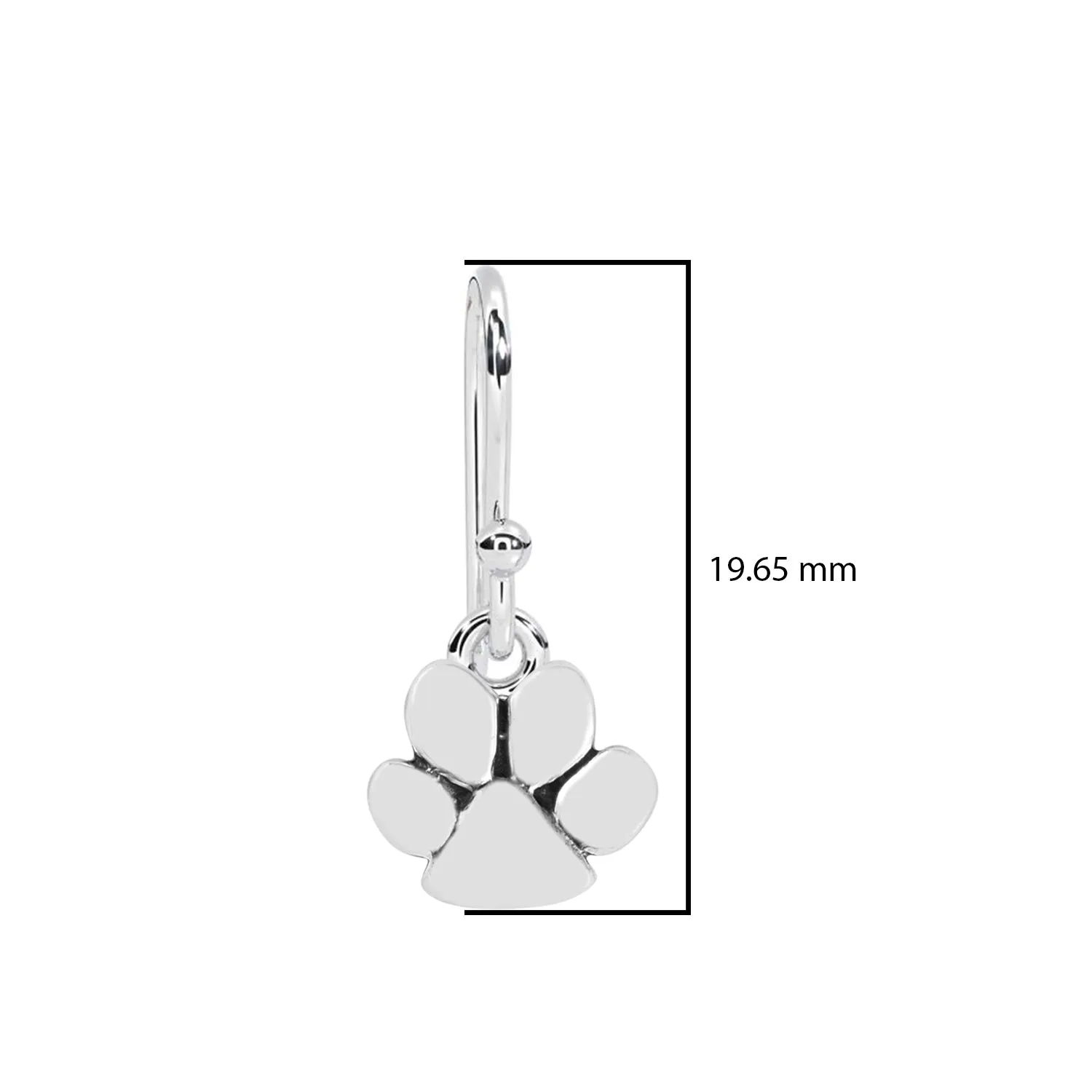 Dog Animal Paw Foot Print Dangle Earrings 925 Sterling Silver Women Animal Lover Earrings