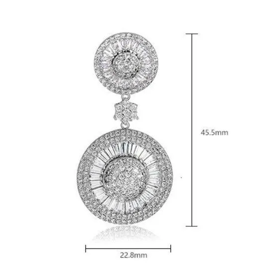 Double Circle Baguette White Gold Earrings – Maestro Hennessy ®