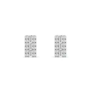 Double Row Diamond Stud Earrings