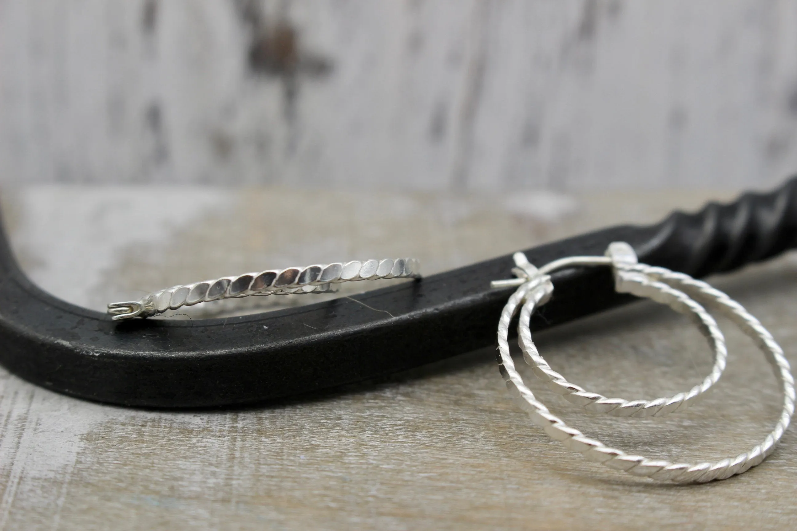 Double Twist Hoop Earrings