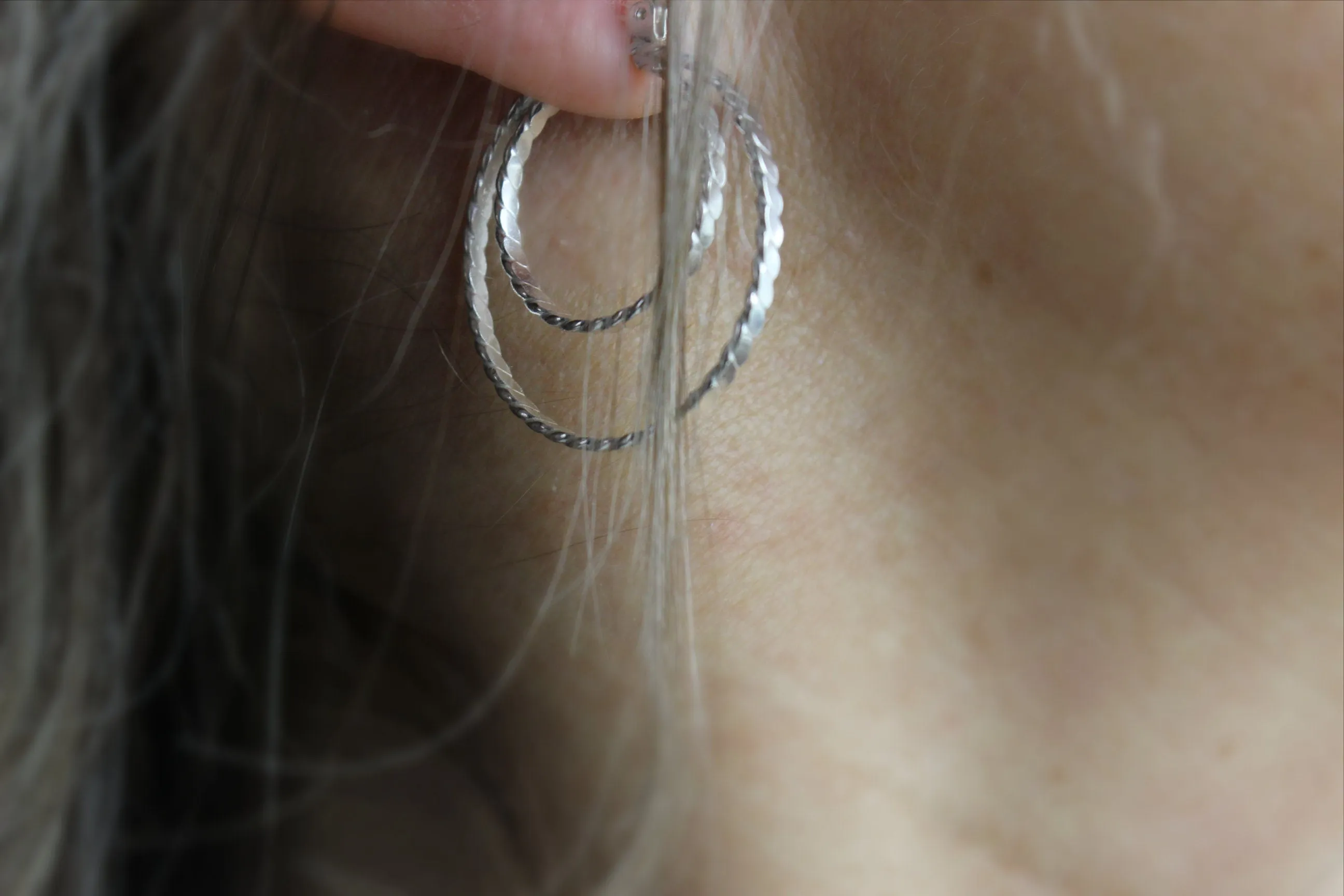Double Twist Hoop Earrings