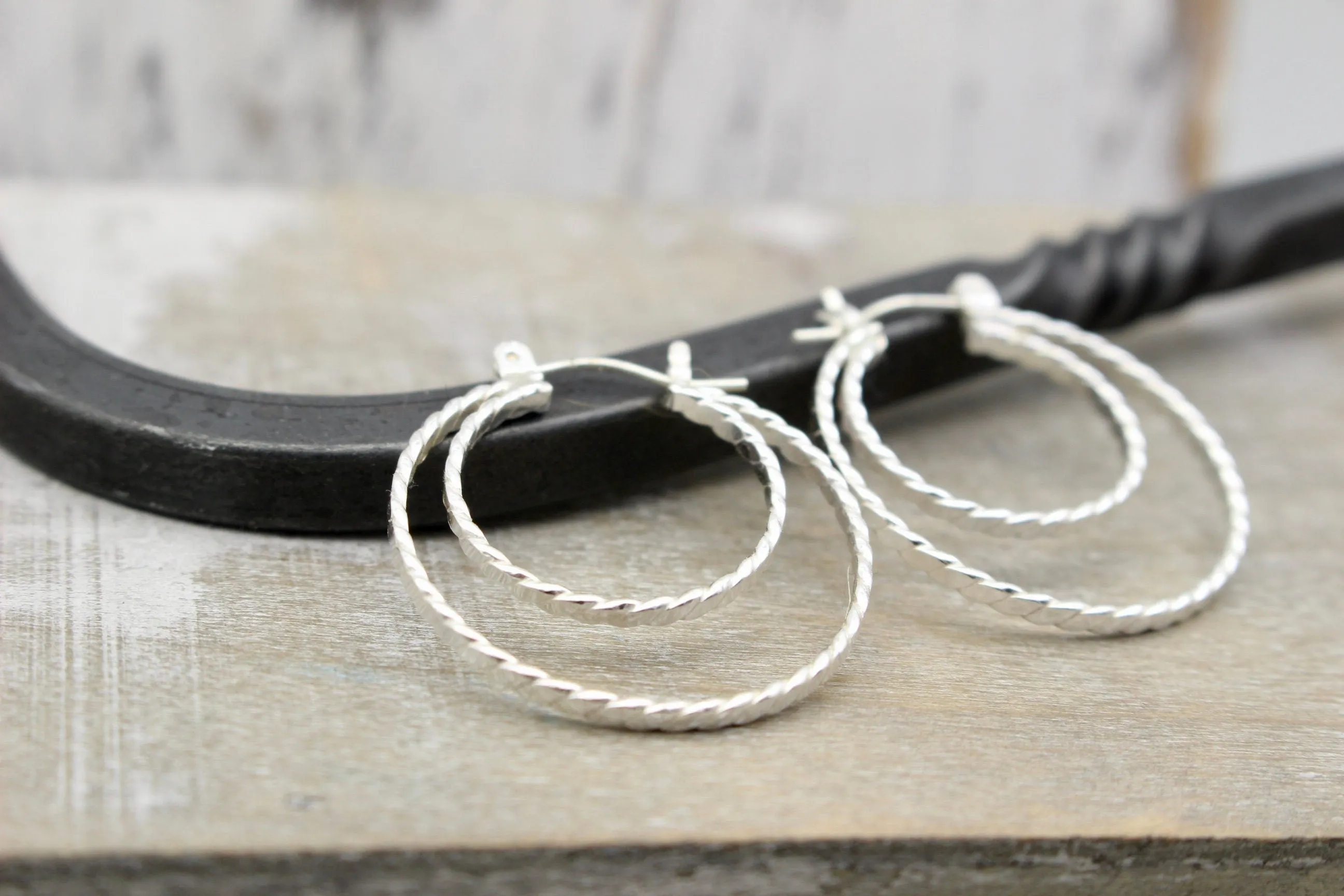 Double Twist Hoop Earrings