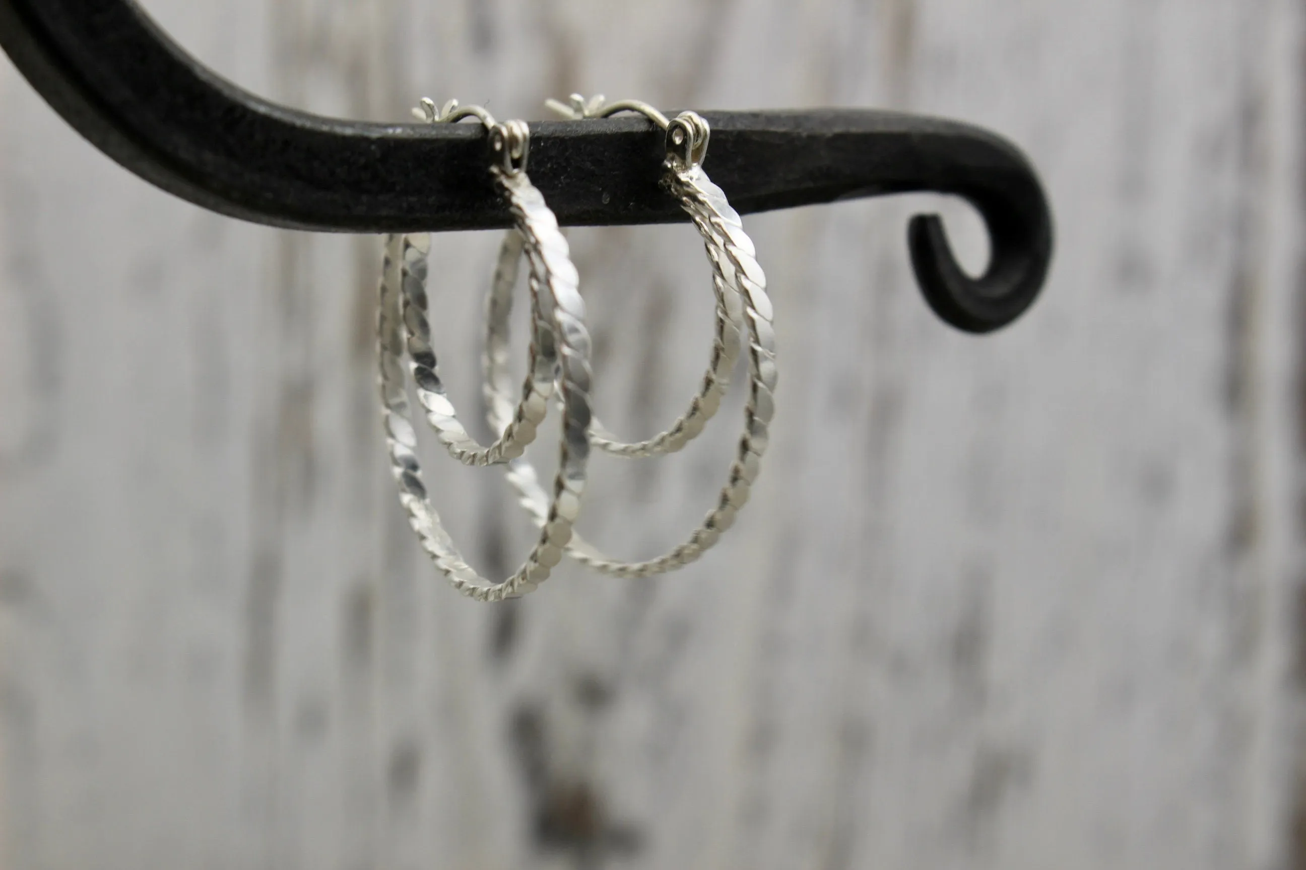 Double Twist Hoop Earrings
