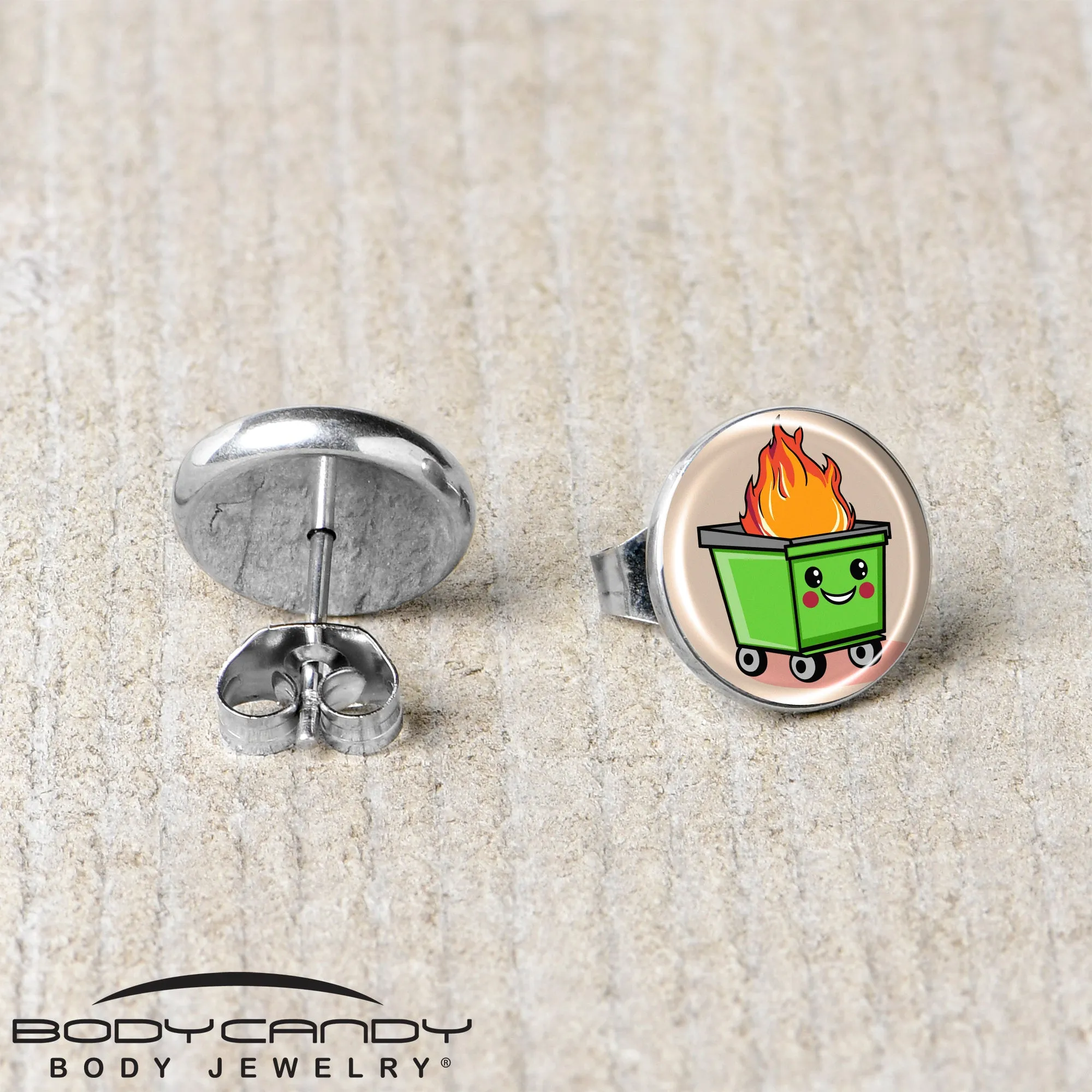 Dumpster Fire Stud Earrings