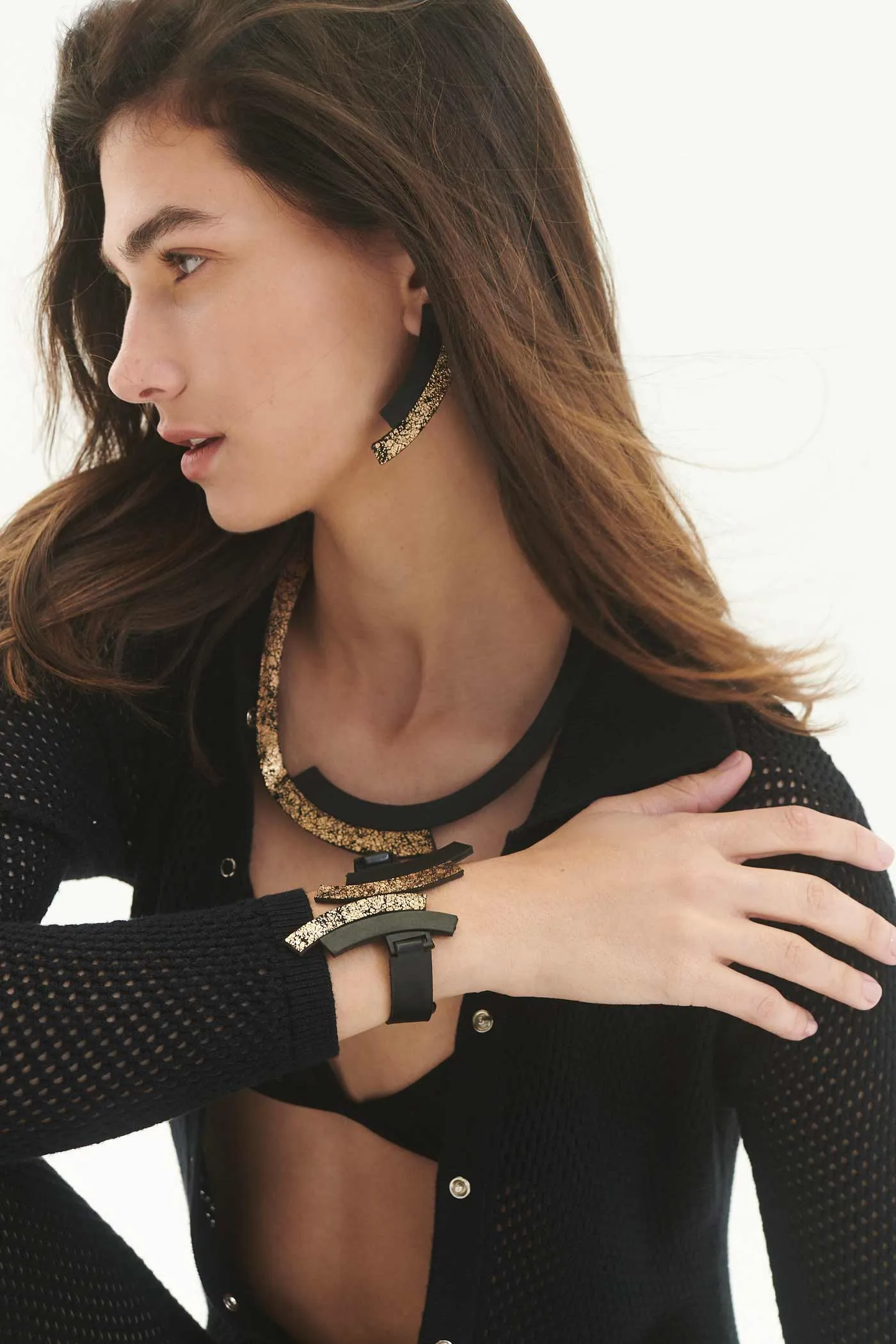 Duo Earrings - Black/Gold *