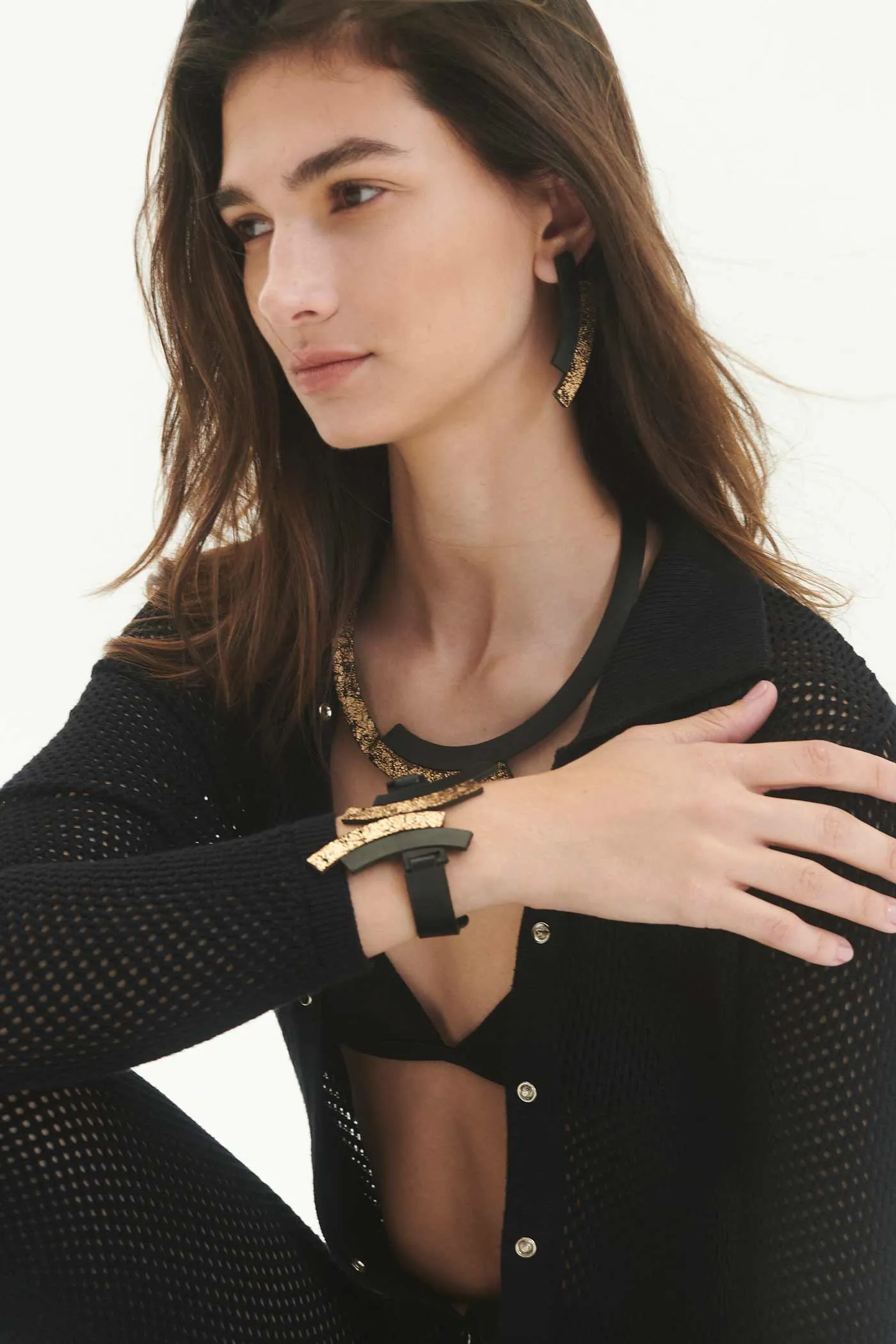 Duo Earrings - Black/Gold *