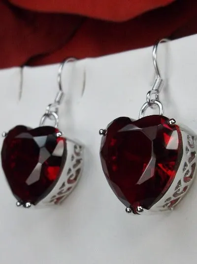 E38, Heart Earrings, Art Nouveau Vintage Jewelry Design#E38